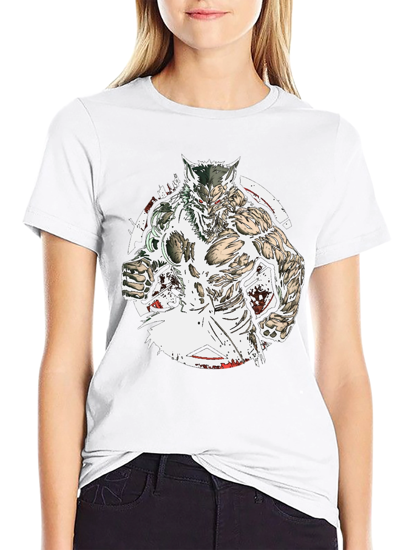 Werewolf Graphic Tee - Black Cotton T-Shirt