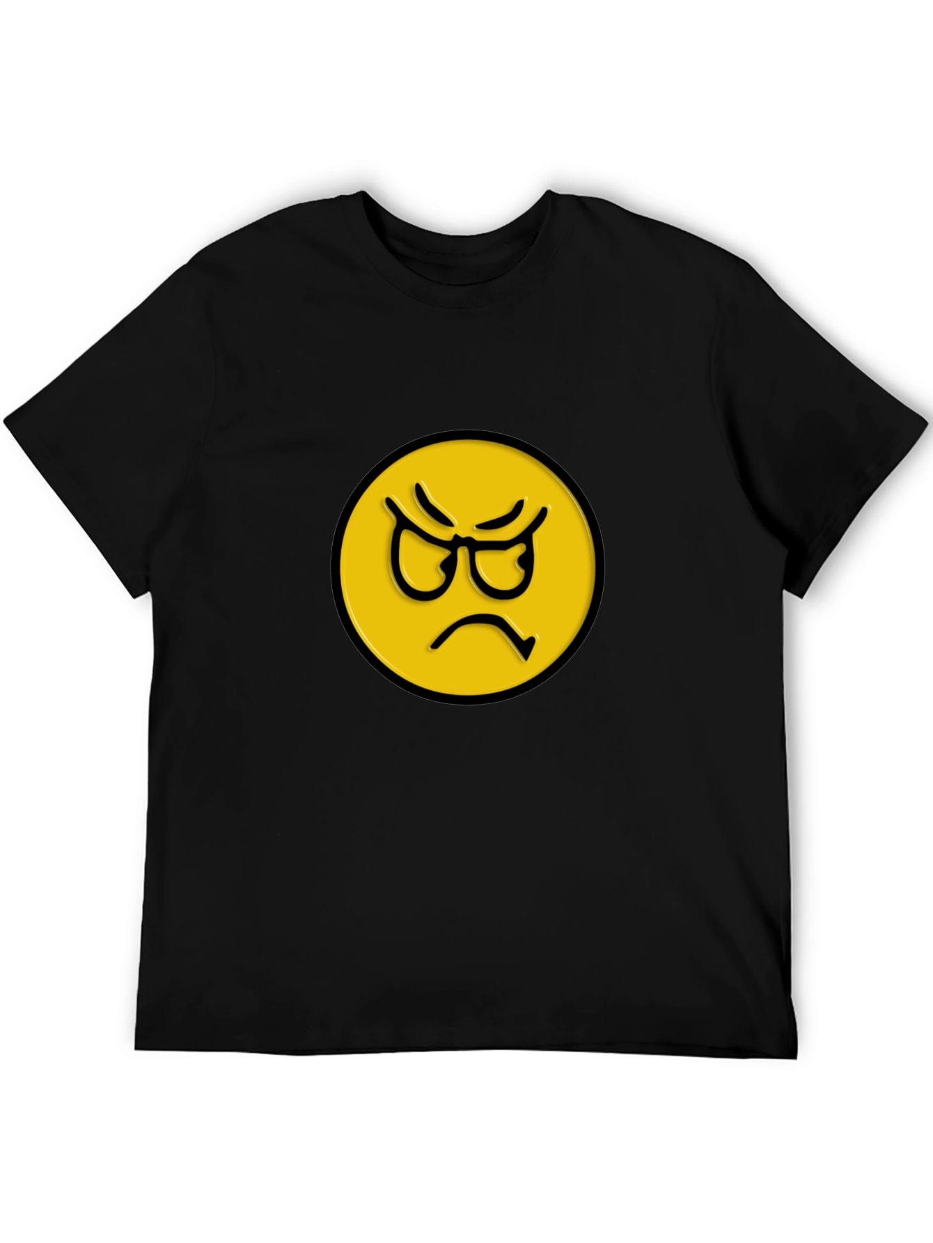Angry Emoji Graphic Tee - Unisex Black T-Shirt