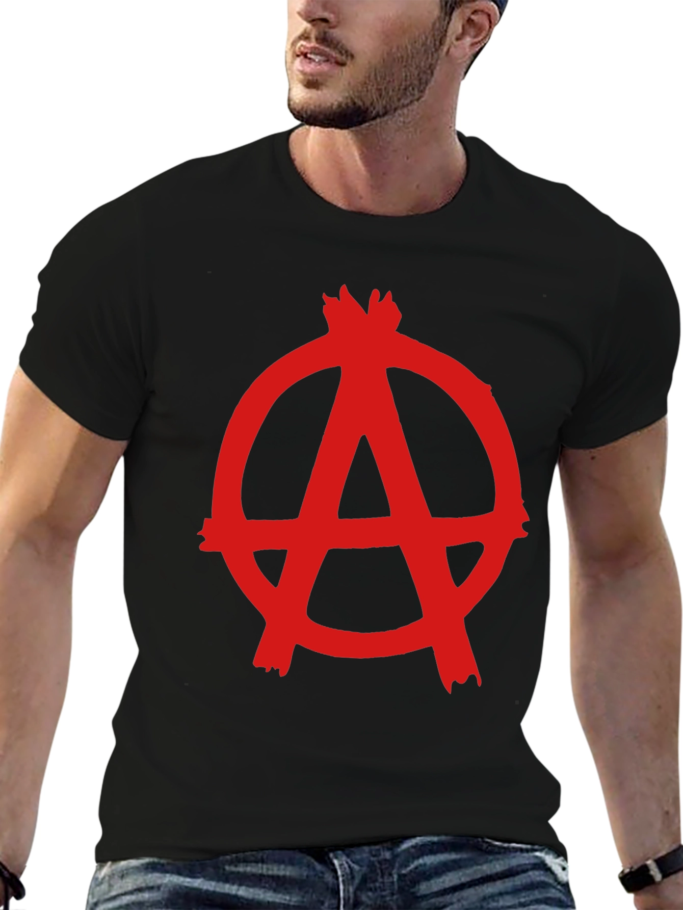 Anarchy Symbol Graphic Tee - Black Cotton Comfort