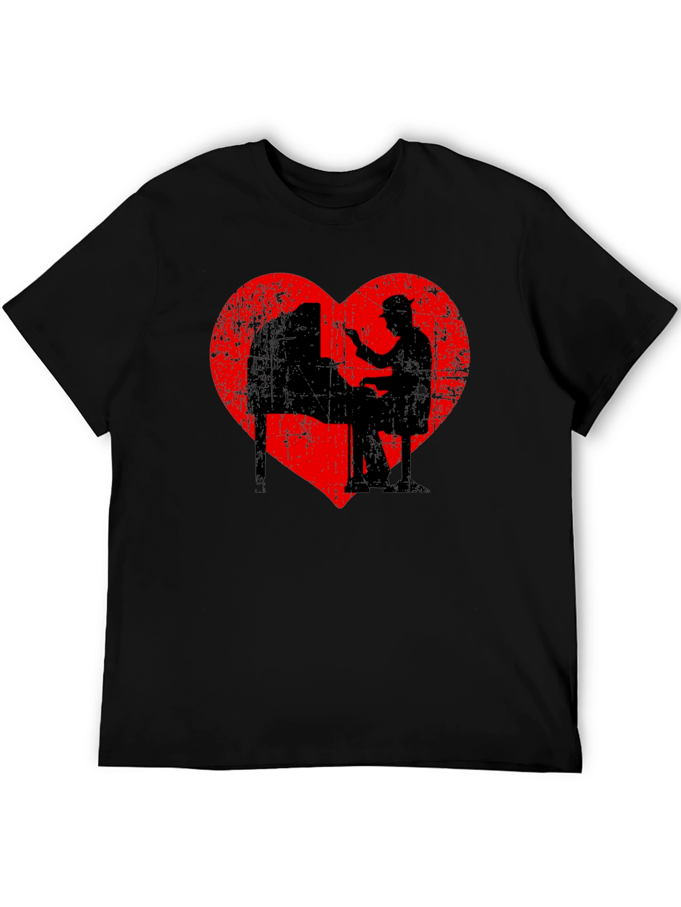 Piano Heart Silhouette T-Shirt