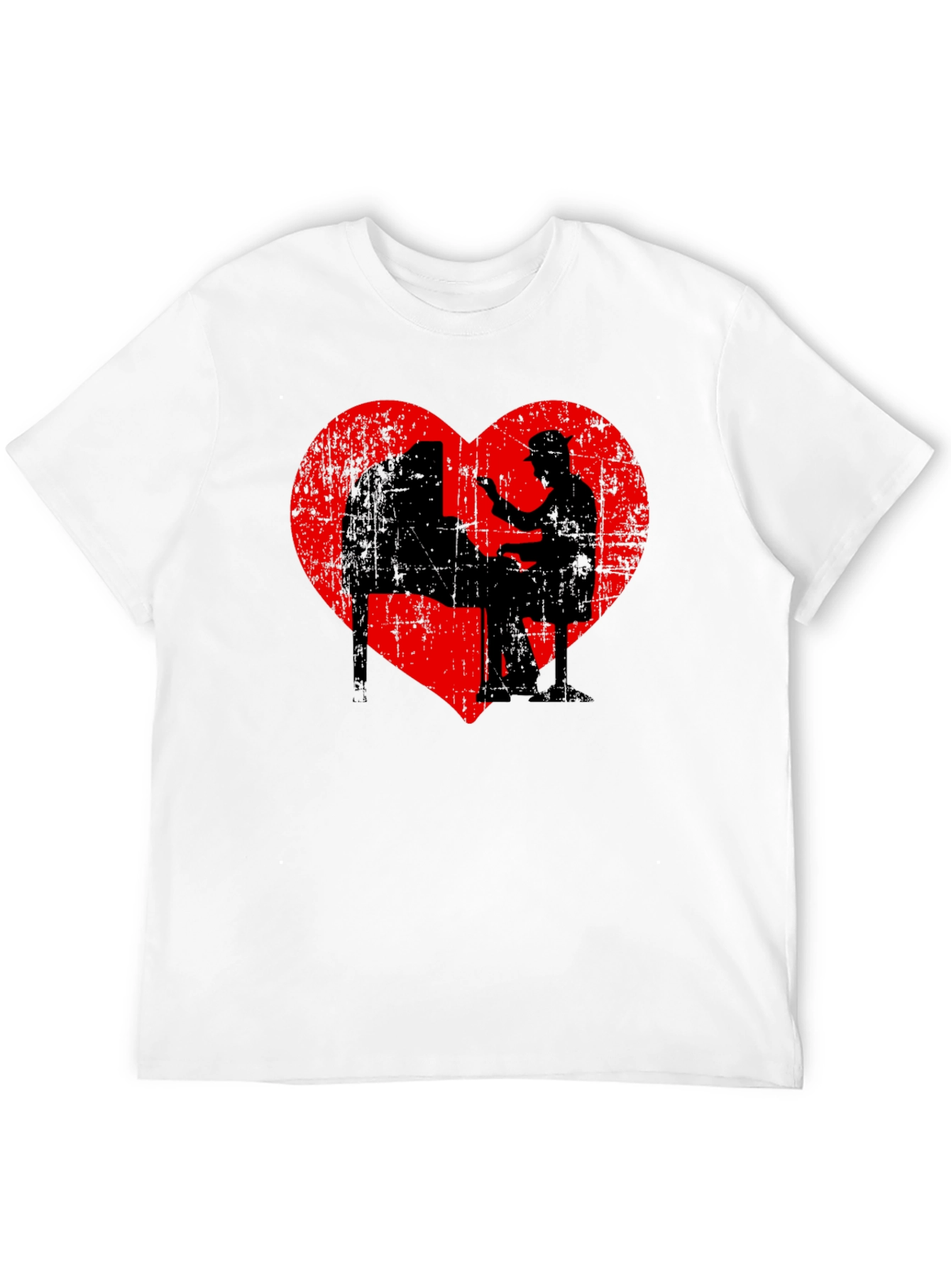 Piano Heart Silhouette T-Shirt