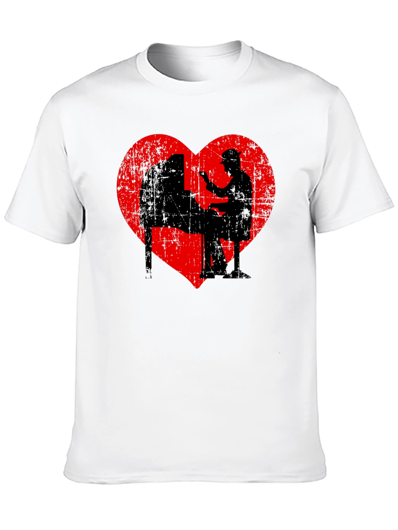 Piano Heart Silhouette T-Shirt