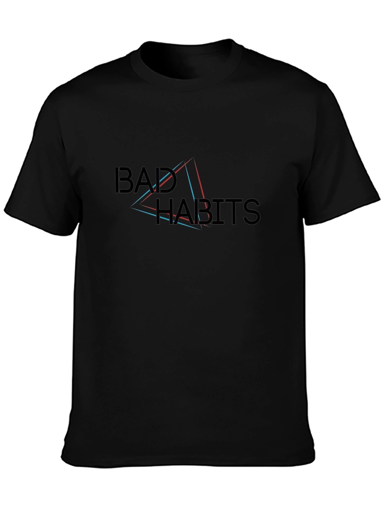 Bad Habits Graphic Print Black T-Shirt