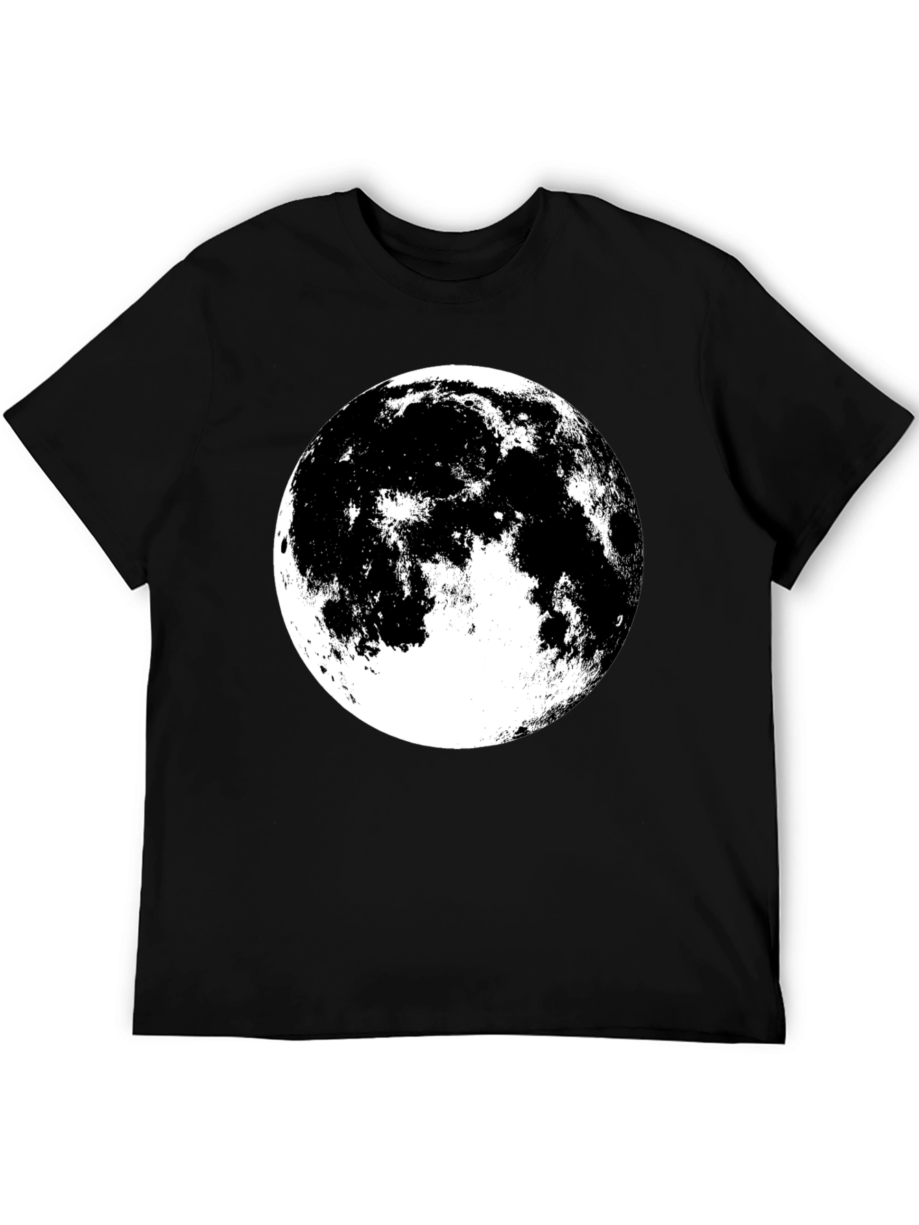 Full Moon Graphic Tee - Black Cotton Shirt