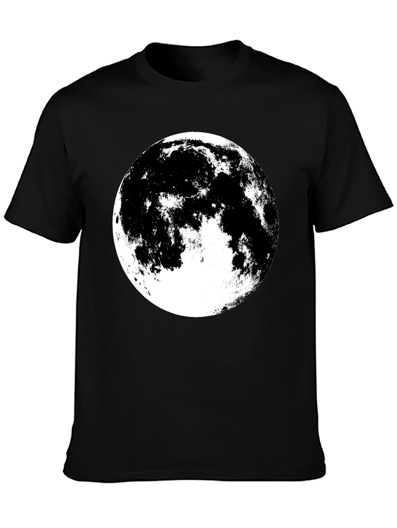 Full Moon Graphic Tee - Black Cotton Shirt