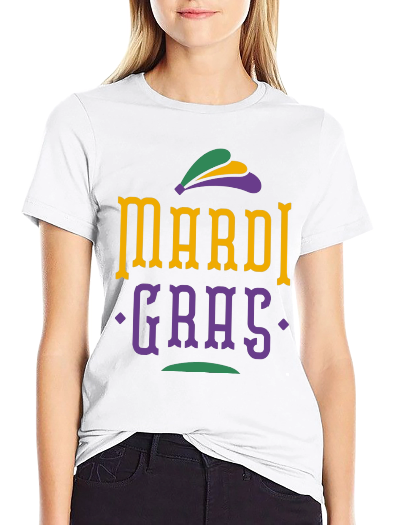 Mardi Gras Graphic Tee - Black