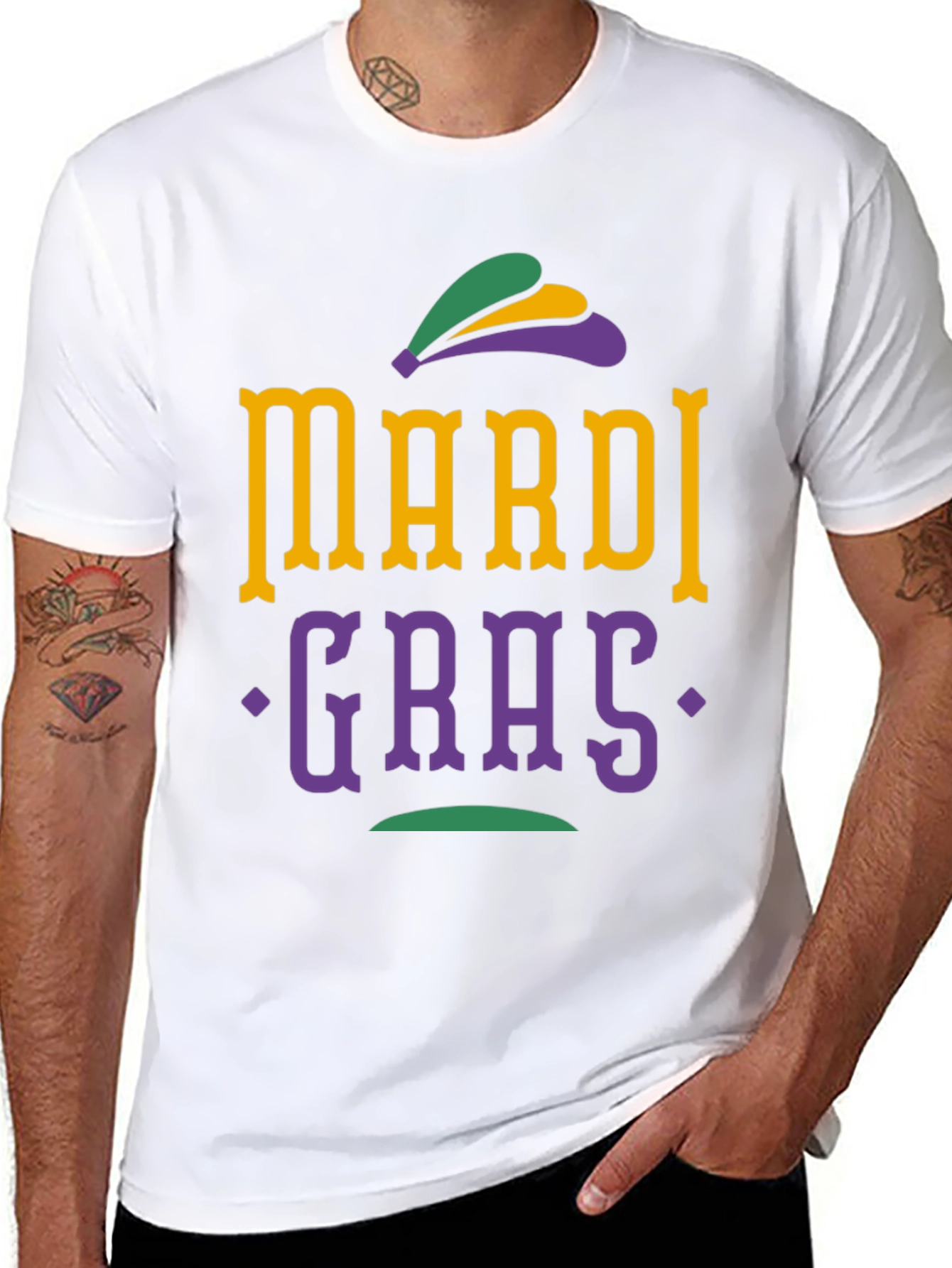 Mardi Gras Graphic Tee - Black