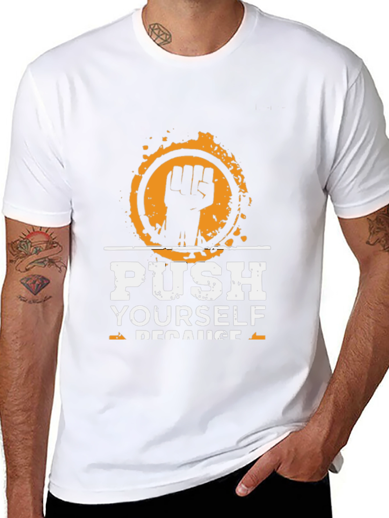 Motivational Push Yourself Graphic T-Shirt