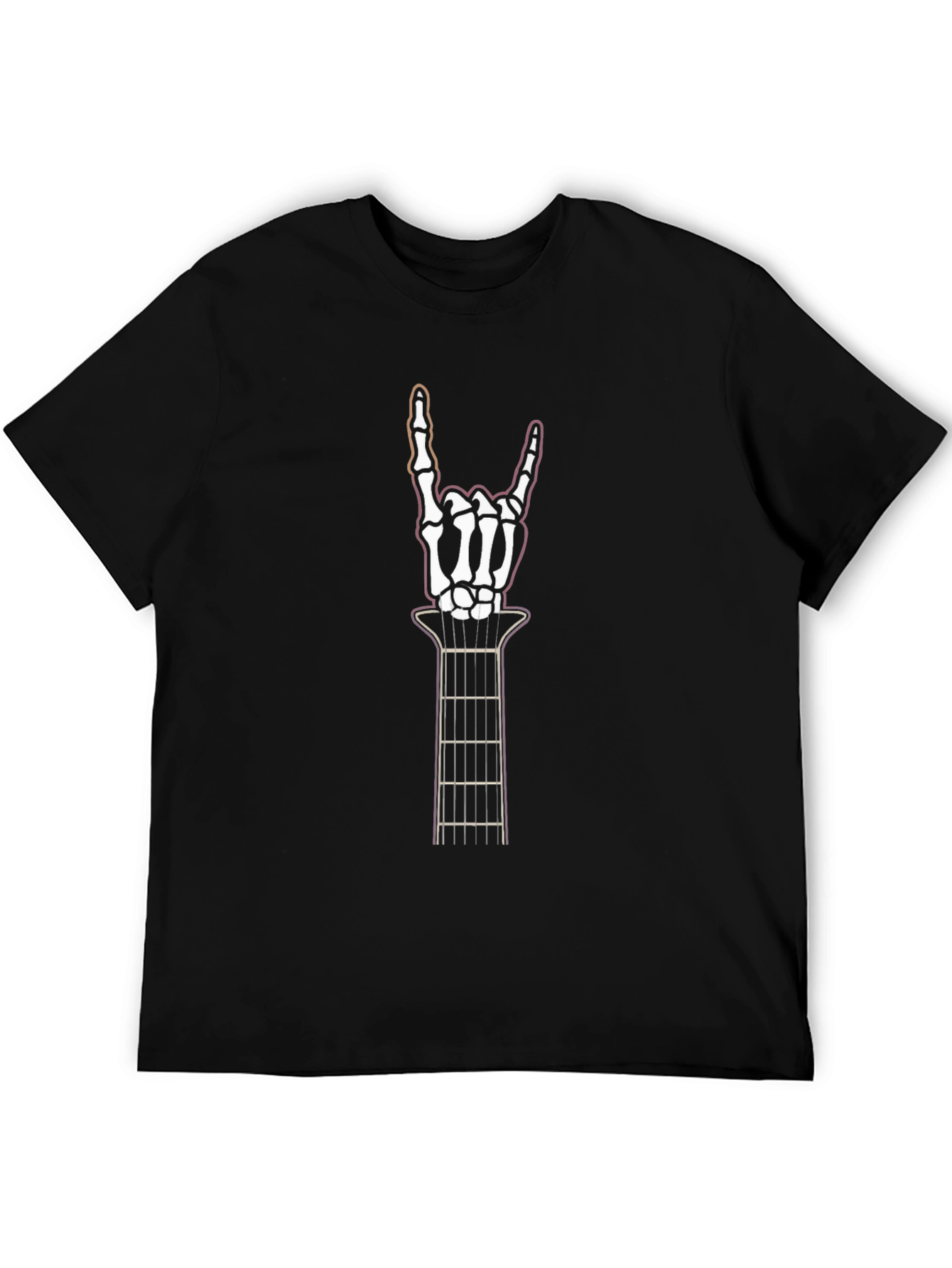 Rock On Skeleton Hand Guitar T-Shirt
