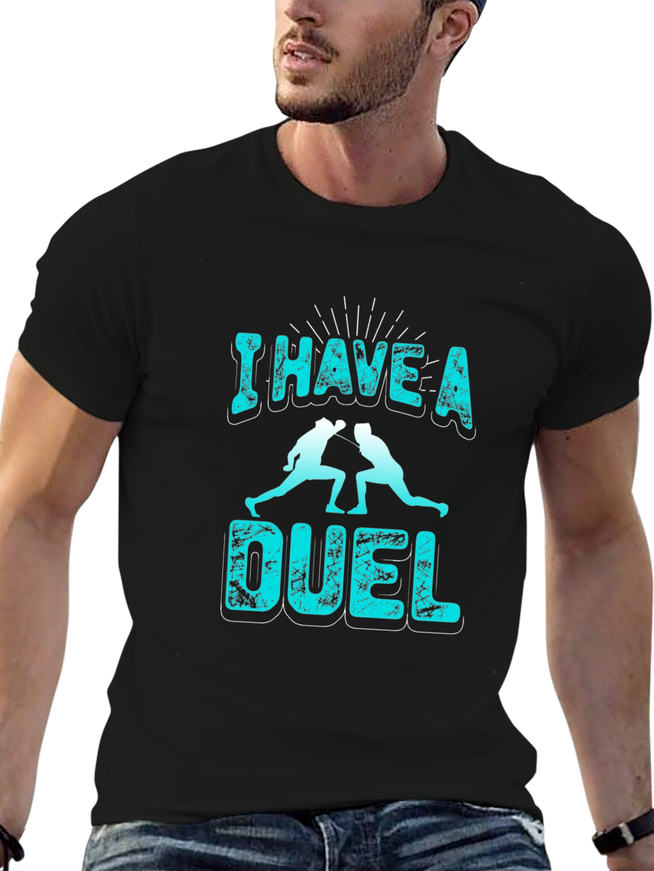 I Have a Duel Graphic T-Shirt - Black