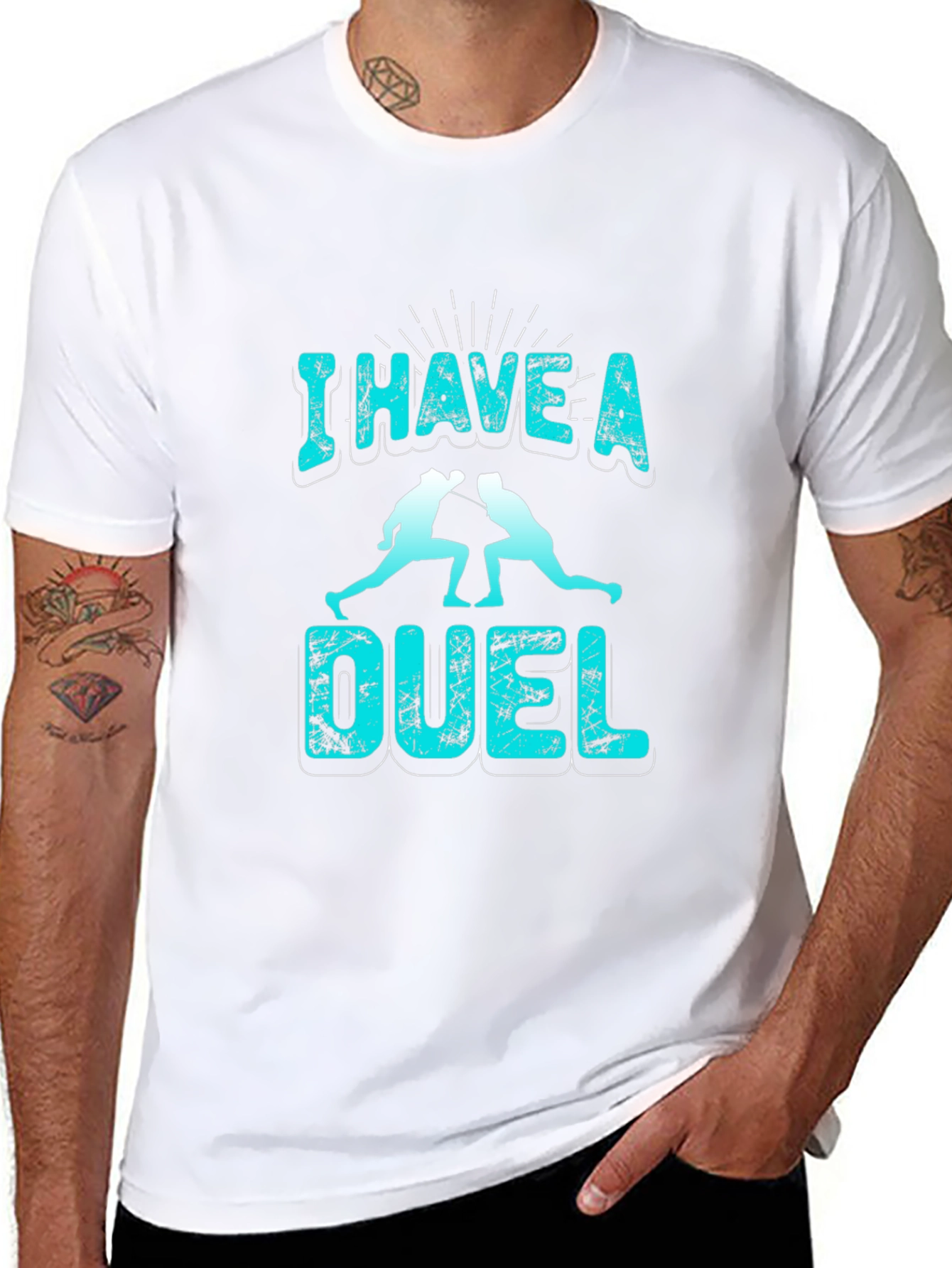 I Have a Duel Graphic T-Shirt - Black
