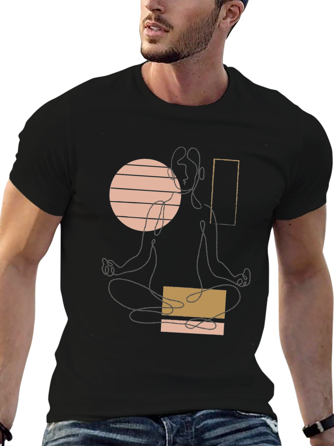 Minimalist Yoga T-Shirt - Black Graphic Tee