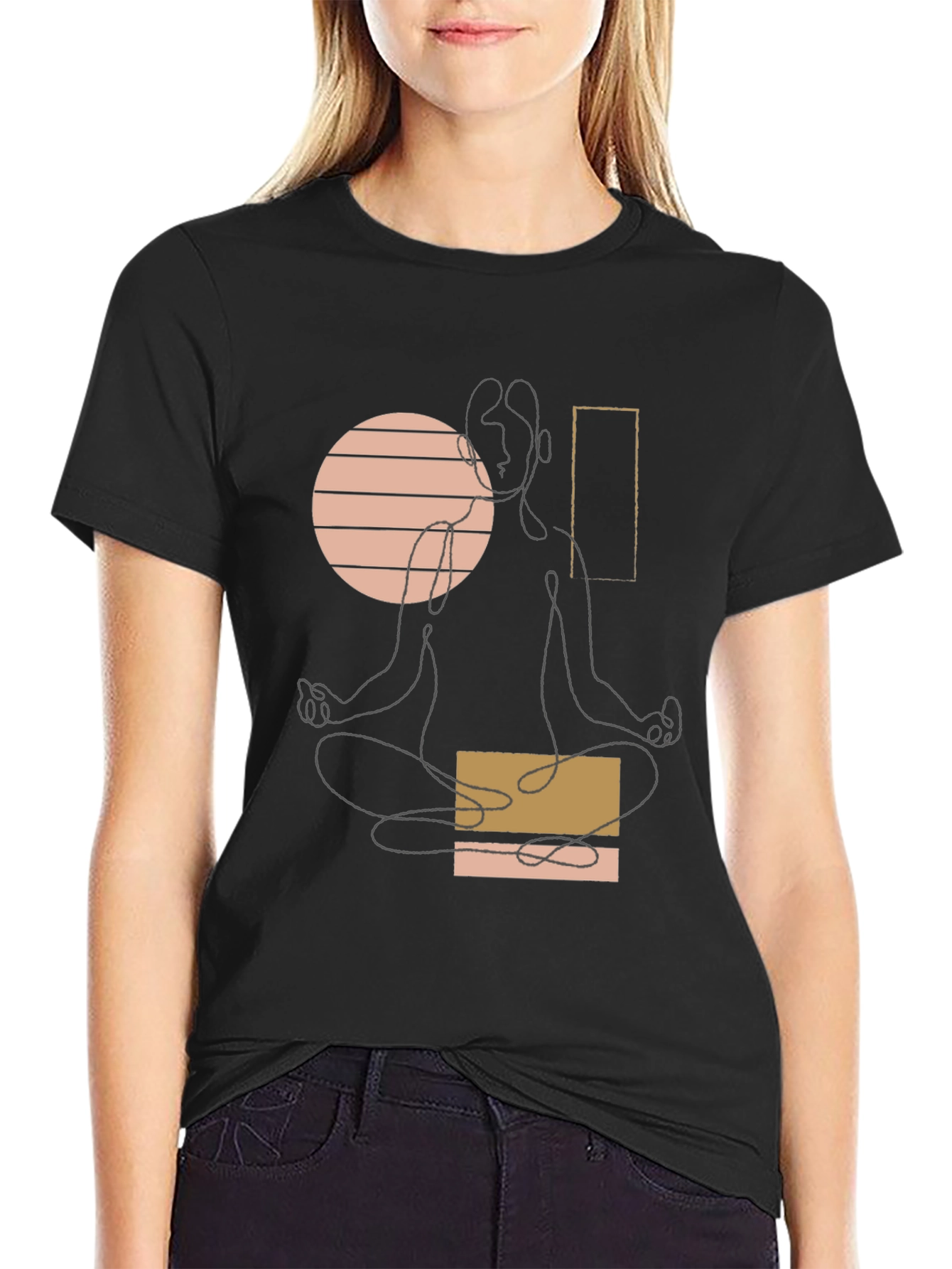 Minimalist Yoga T-Shirt - Black Graphic Tee