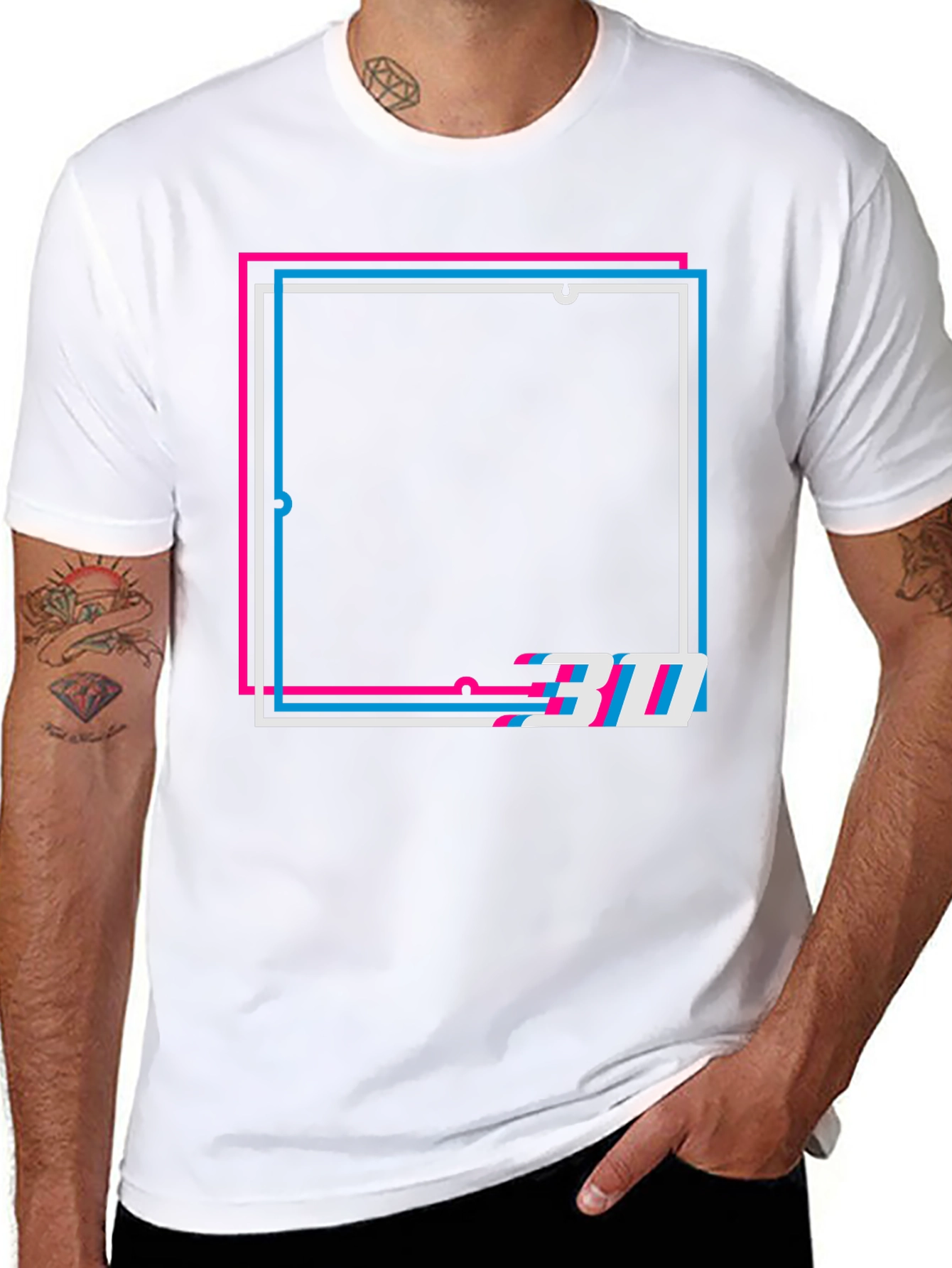 Geometric 3D Effect Graphic Tee