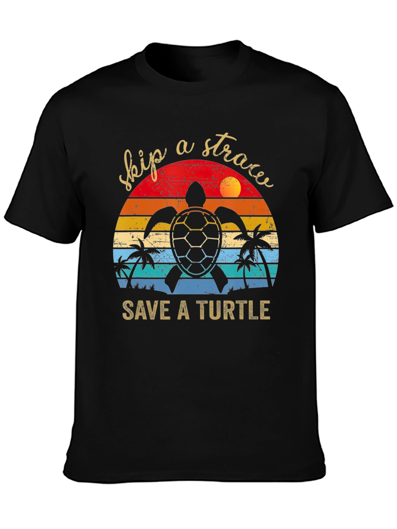 Skip a Straw Save a Turtle Tee