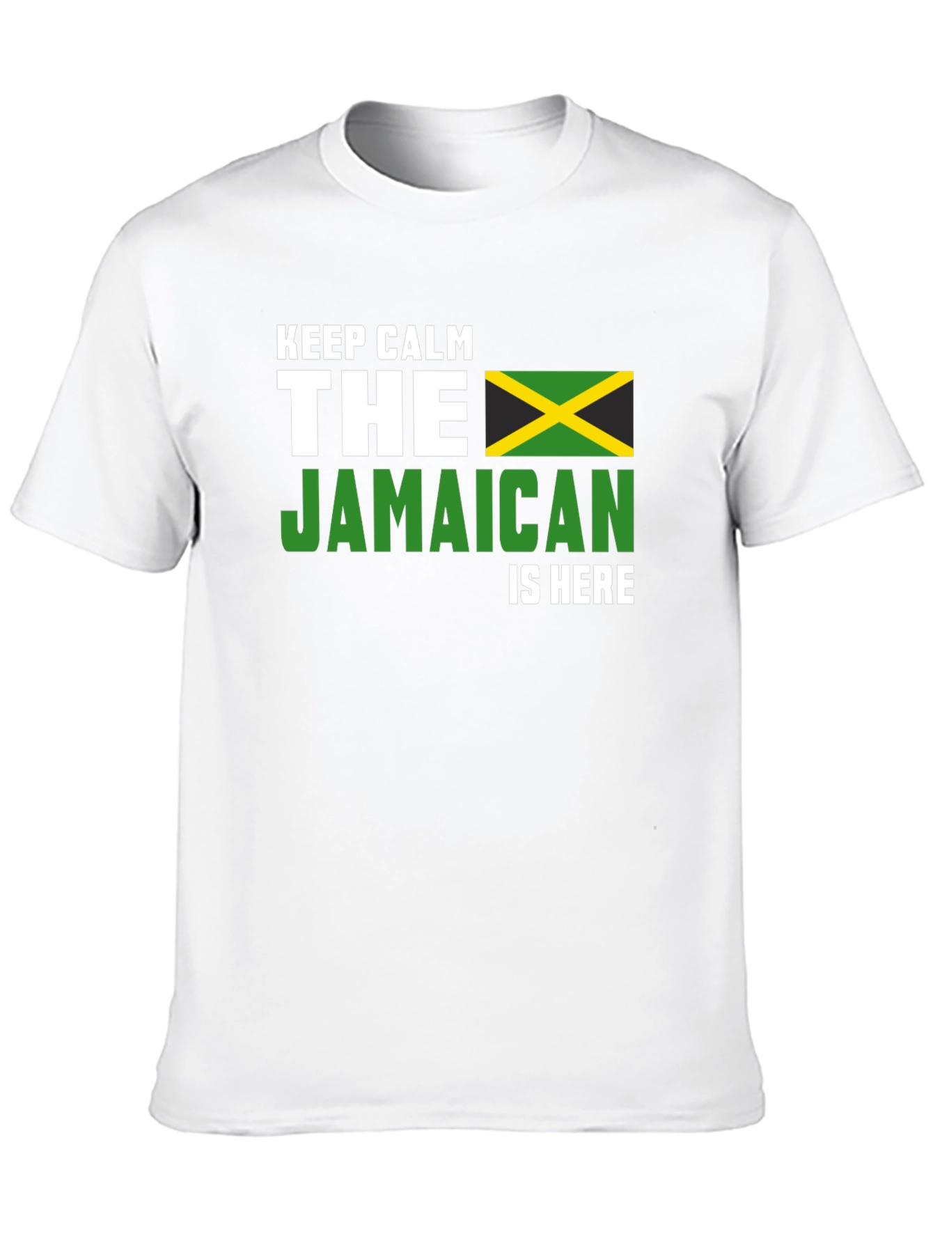 Keep Calm The Jamaican is Here Black T-Shirt