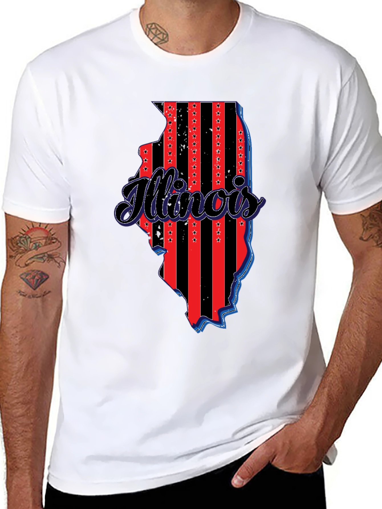 Illinois State Pride T-Shirt - Patriotic Design