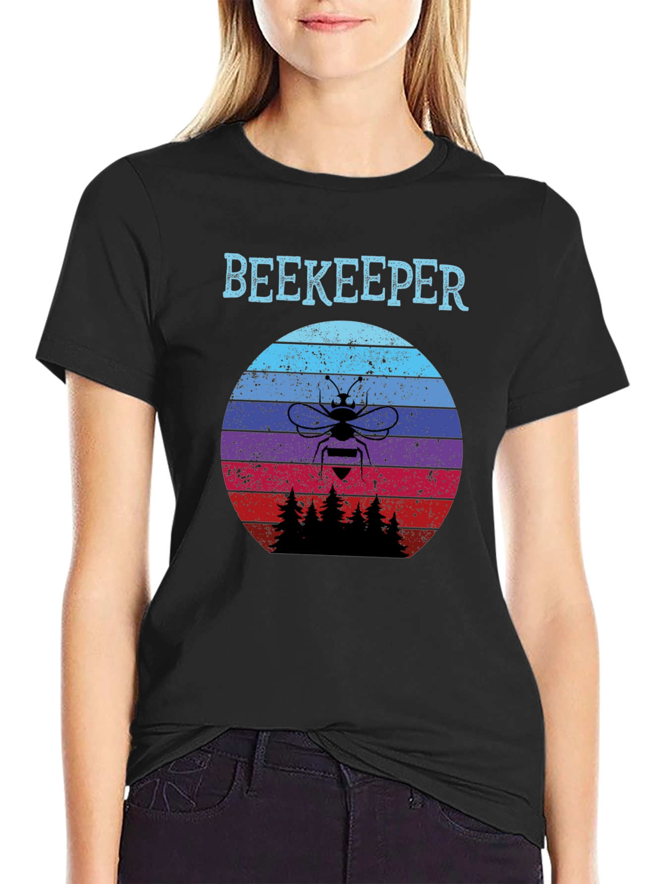 Beekeeper Sunset T-Shirt - Retro Bee Keeper Tee