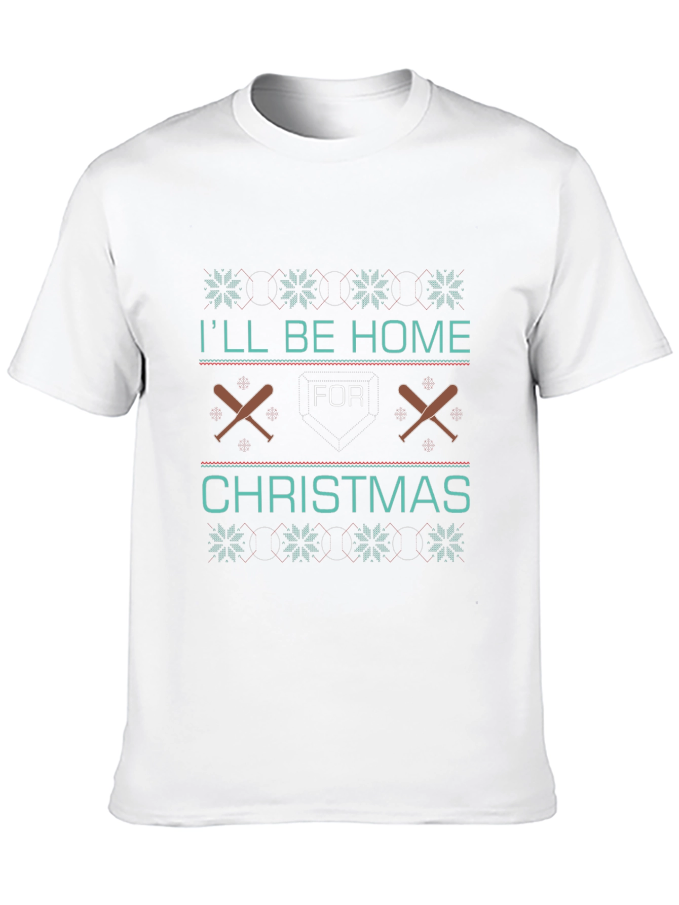 Ill Be Home For Christmas Baseball T-Shirt