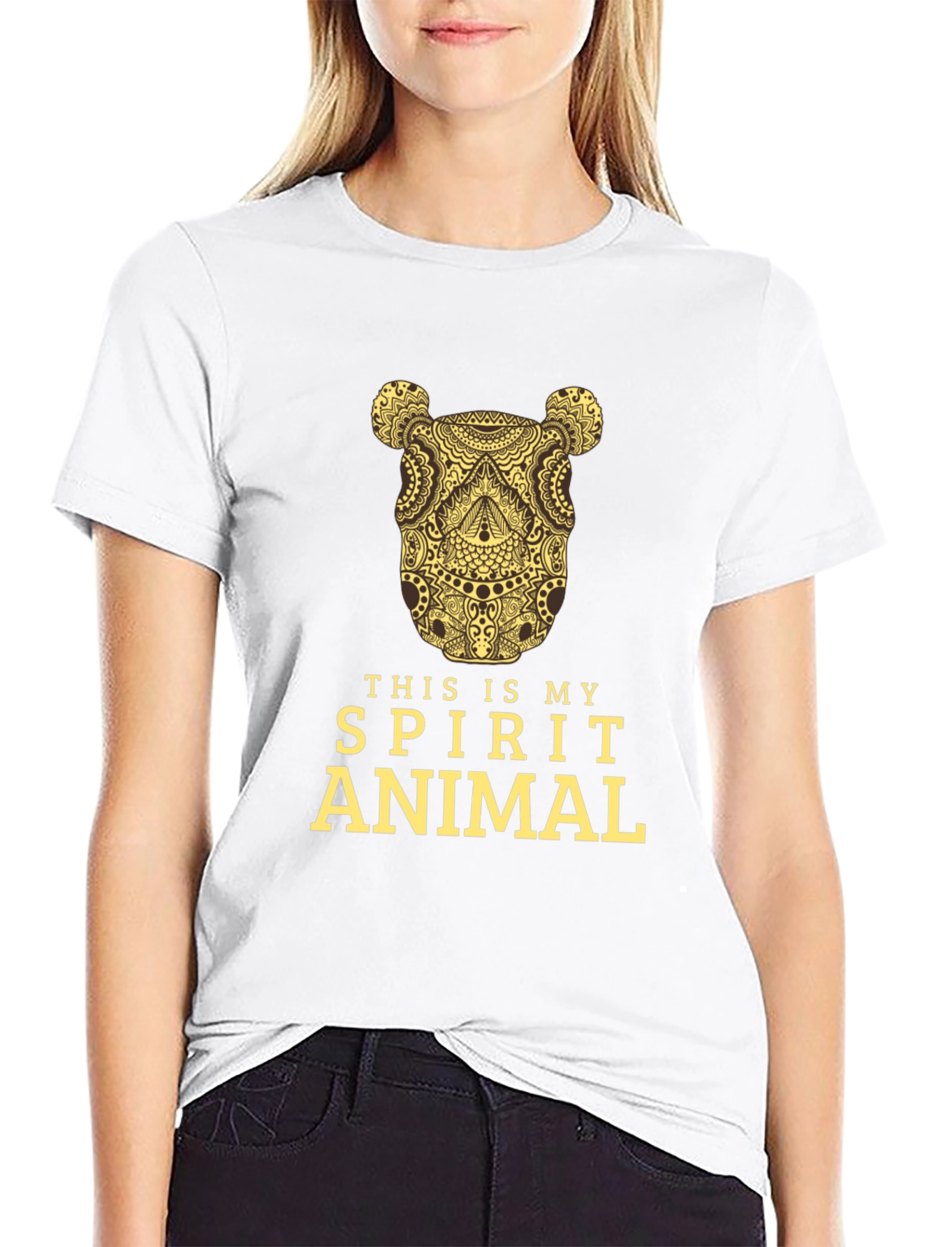 Spirit Animal Graphic Tee - Black Cotton T-Shirt