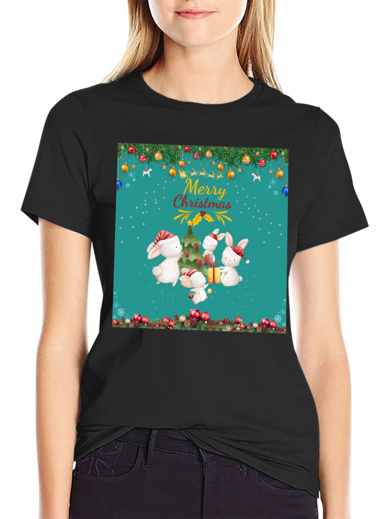 Merry Christmas Rabbit Tee