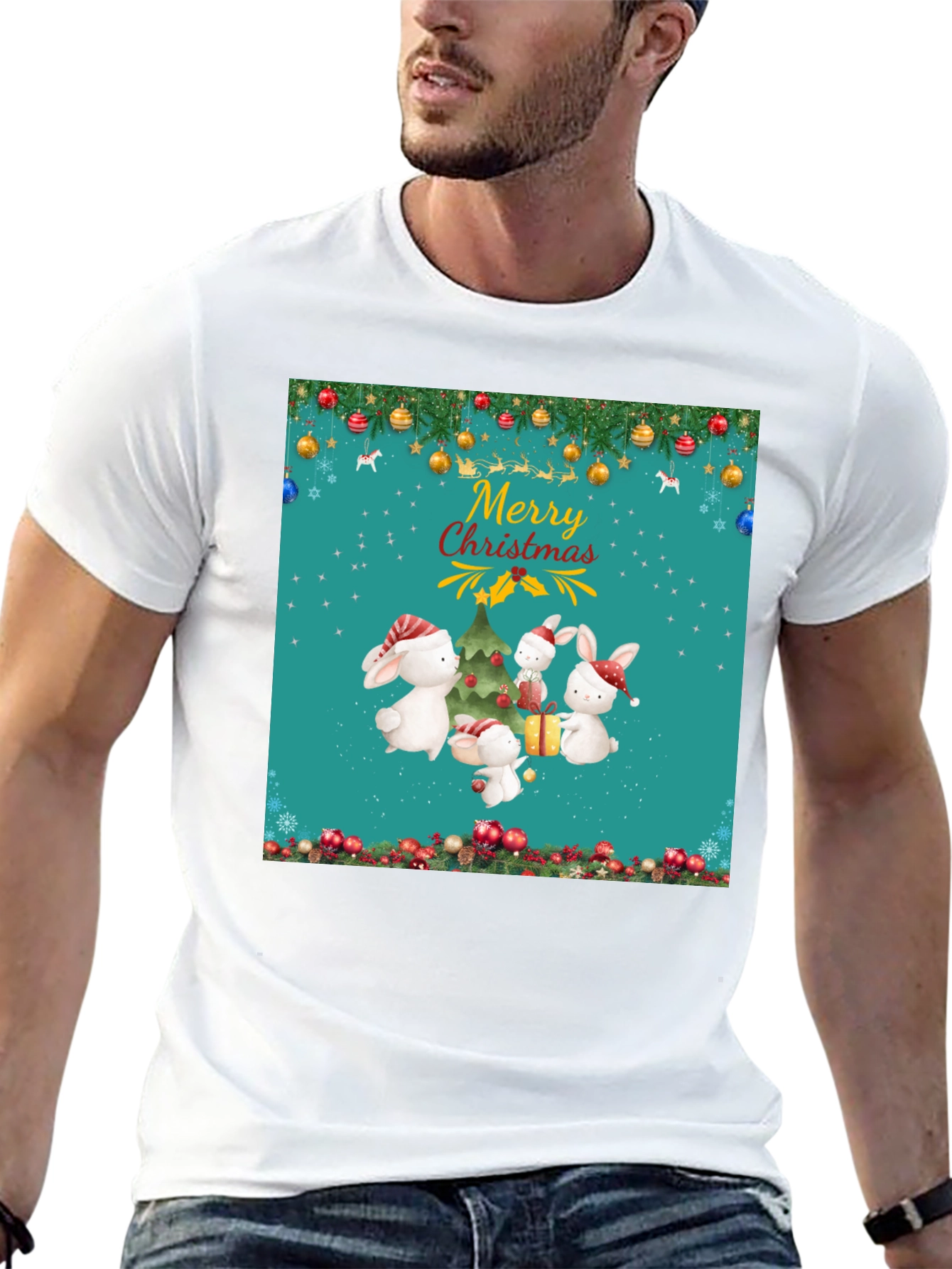 Merry Christmas Rabbit Tee