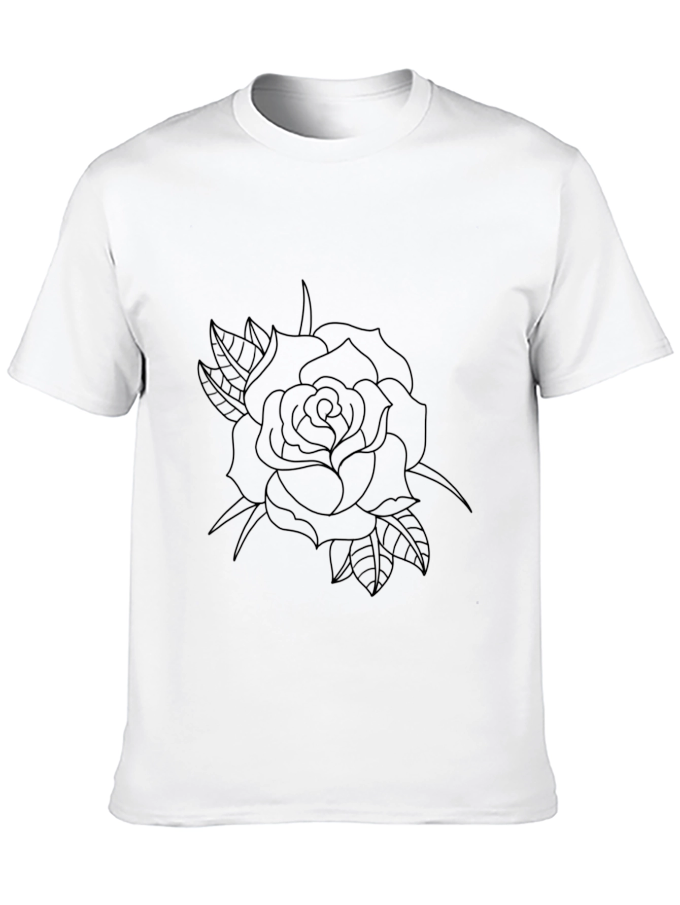 Black Rose Outline Graphic Tee