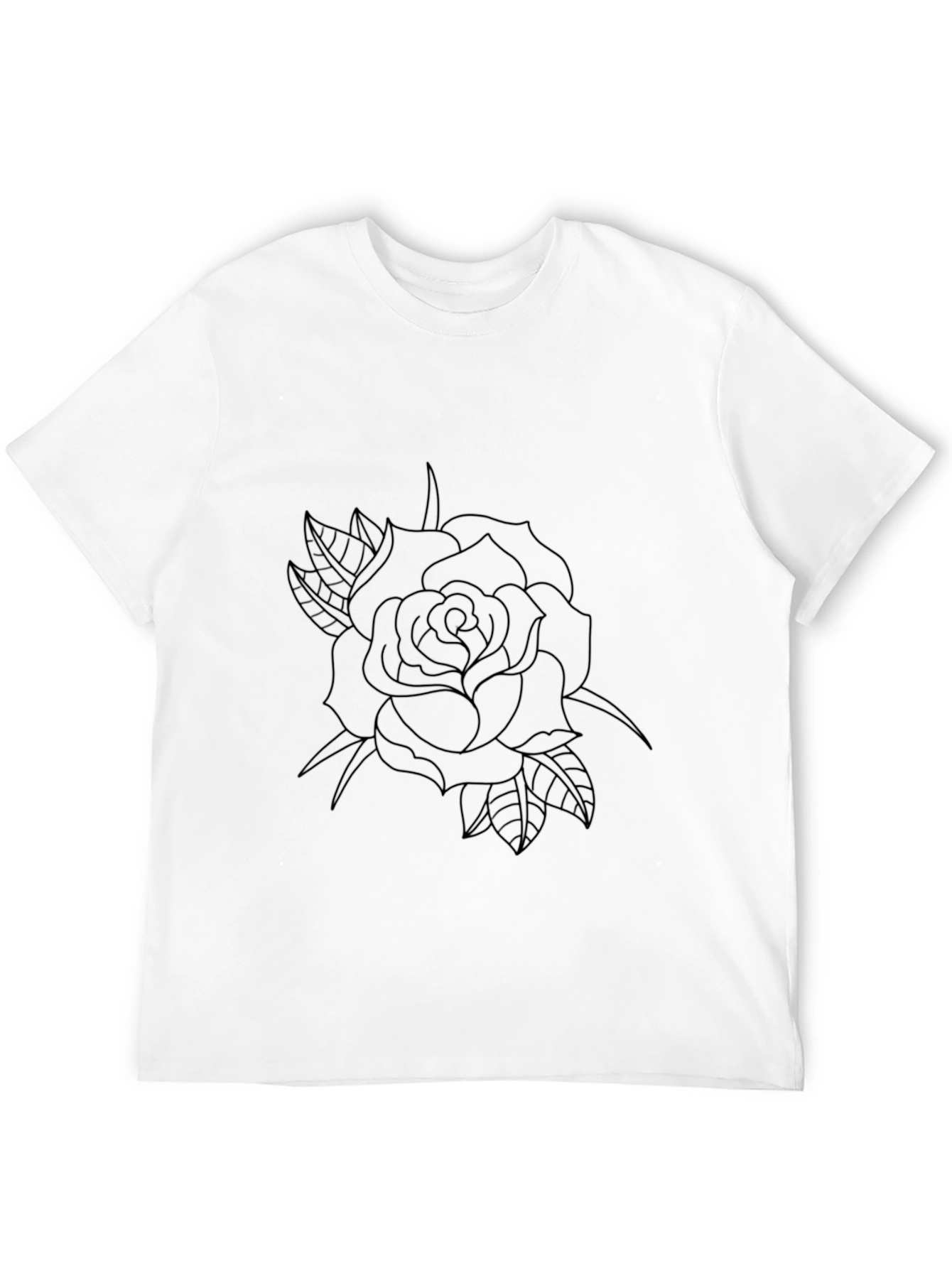 Black Rose Outline Graphic Tee