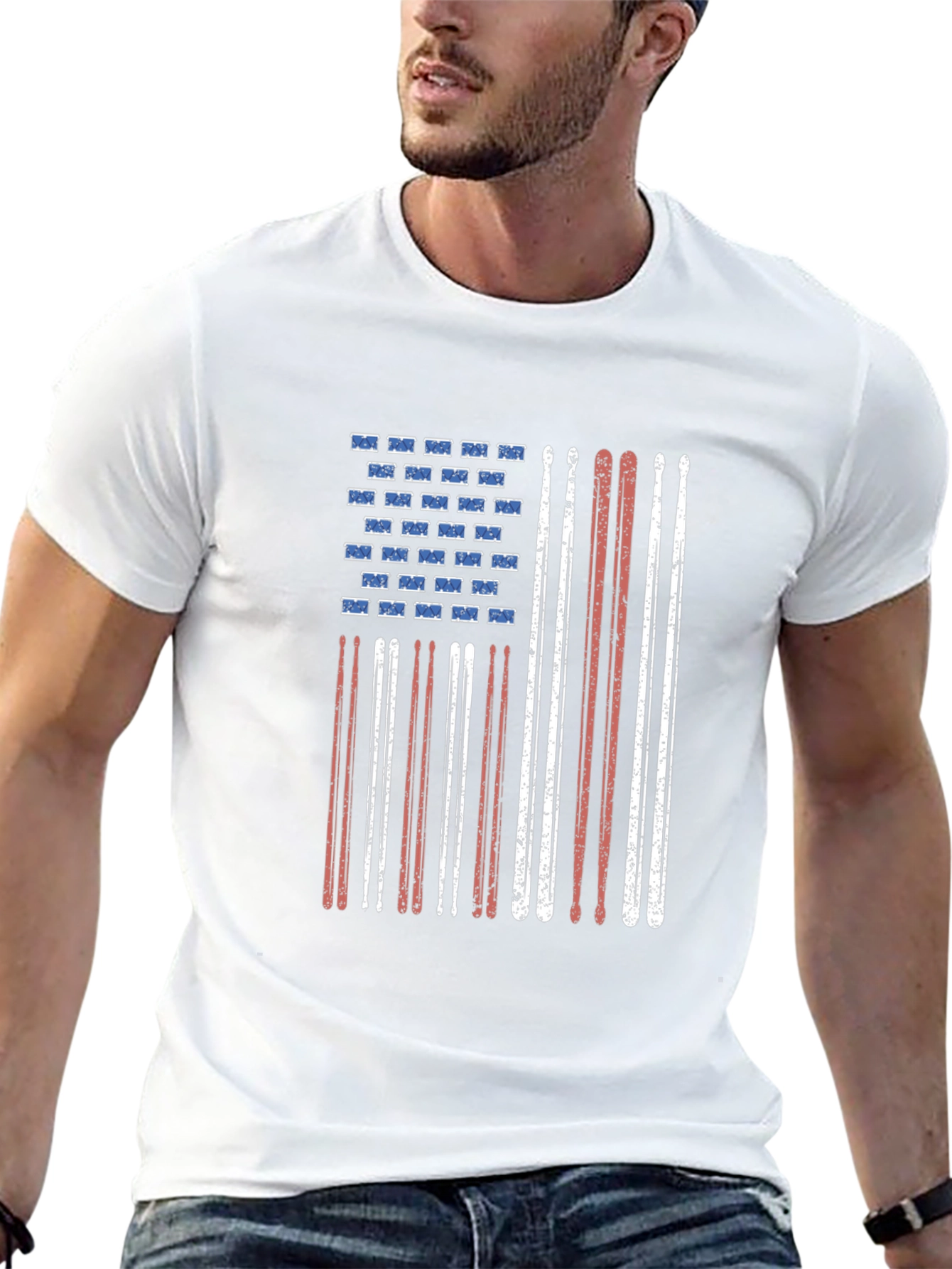 Drummer American Flag T-Shirt
