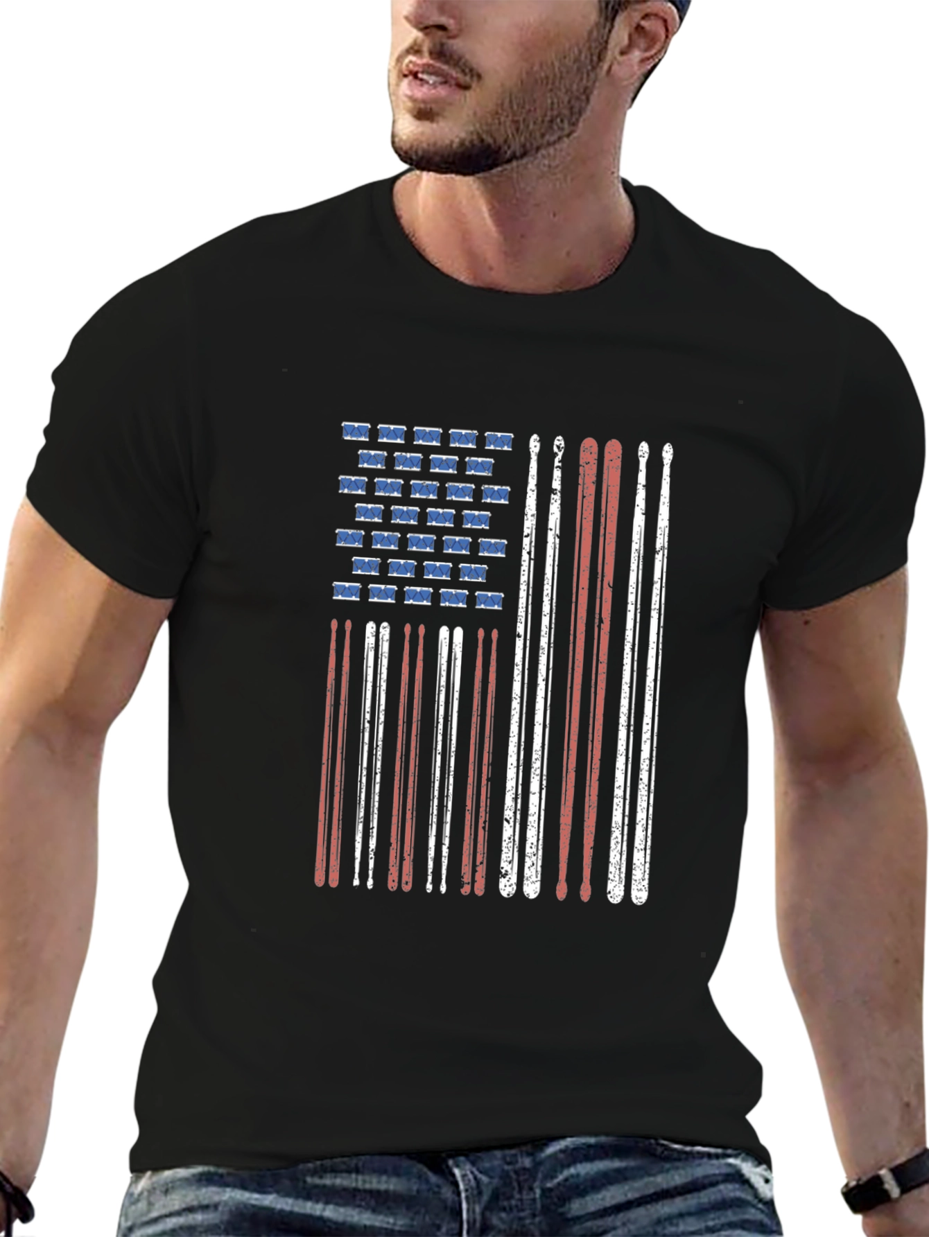 Drummer American Flag T-Shirt