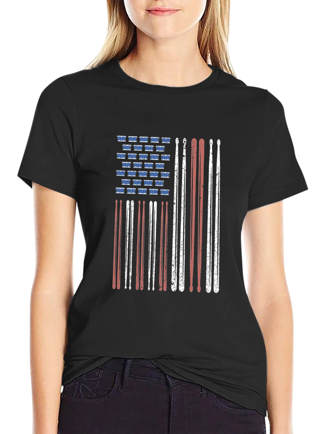 Drummer American Flag T-Shirt