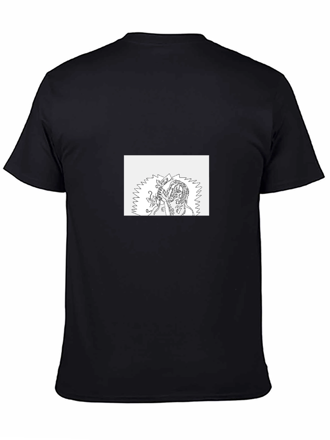 Black Tee with Unique Graphic Print