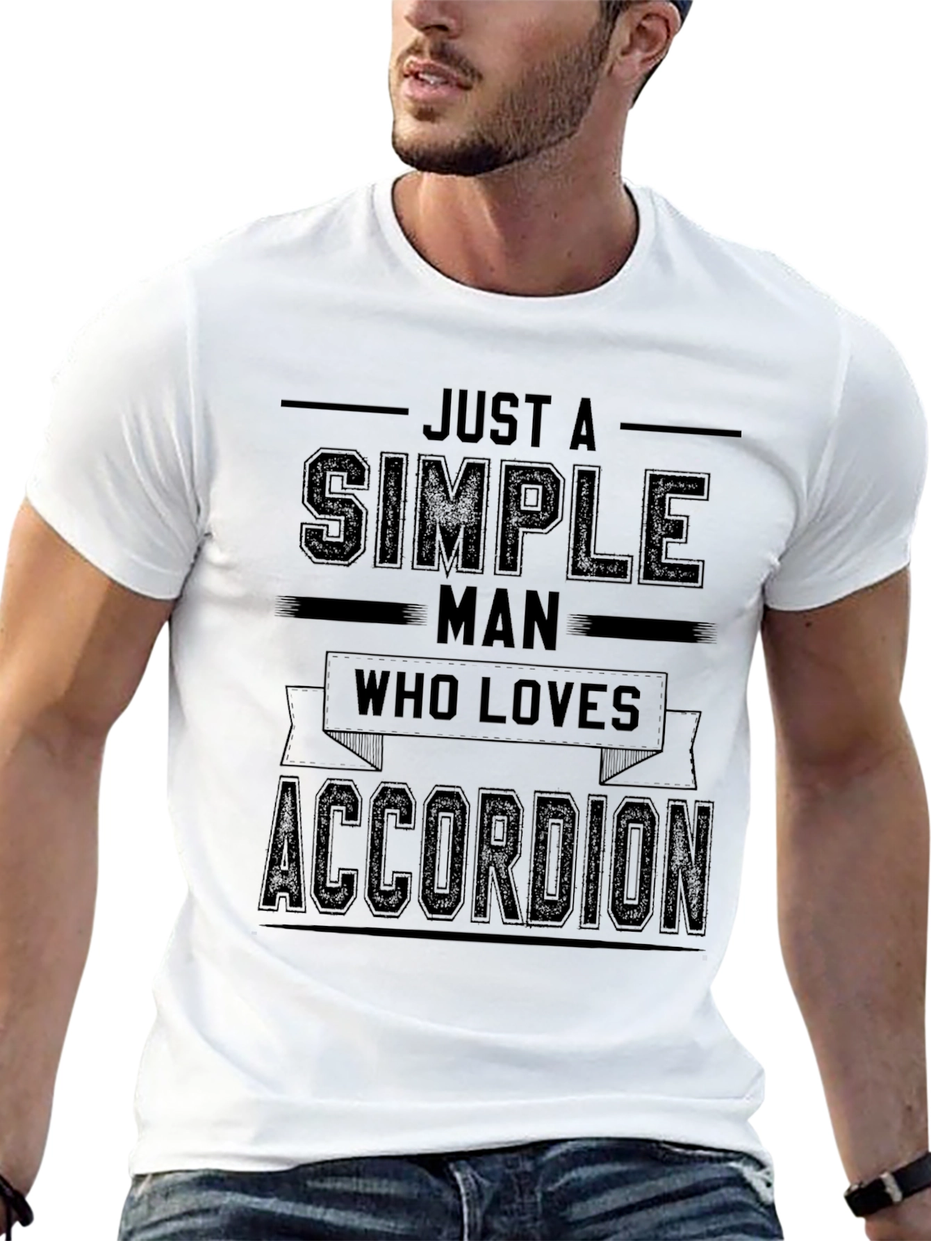 Simple Man Accordion T-Shirt - Black