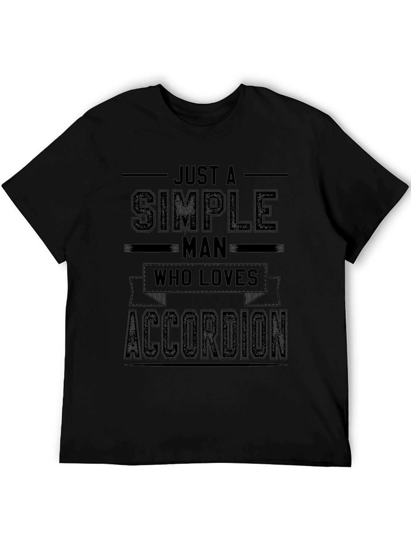 Simple Man Accordion T-Shirt - Black