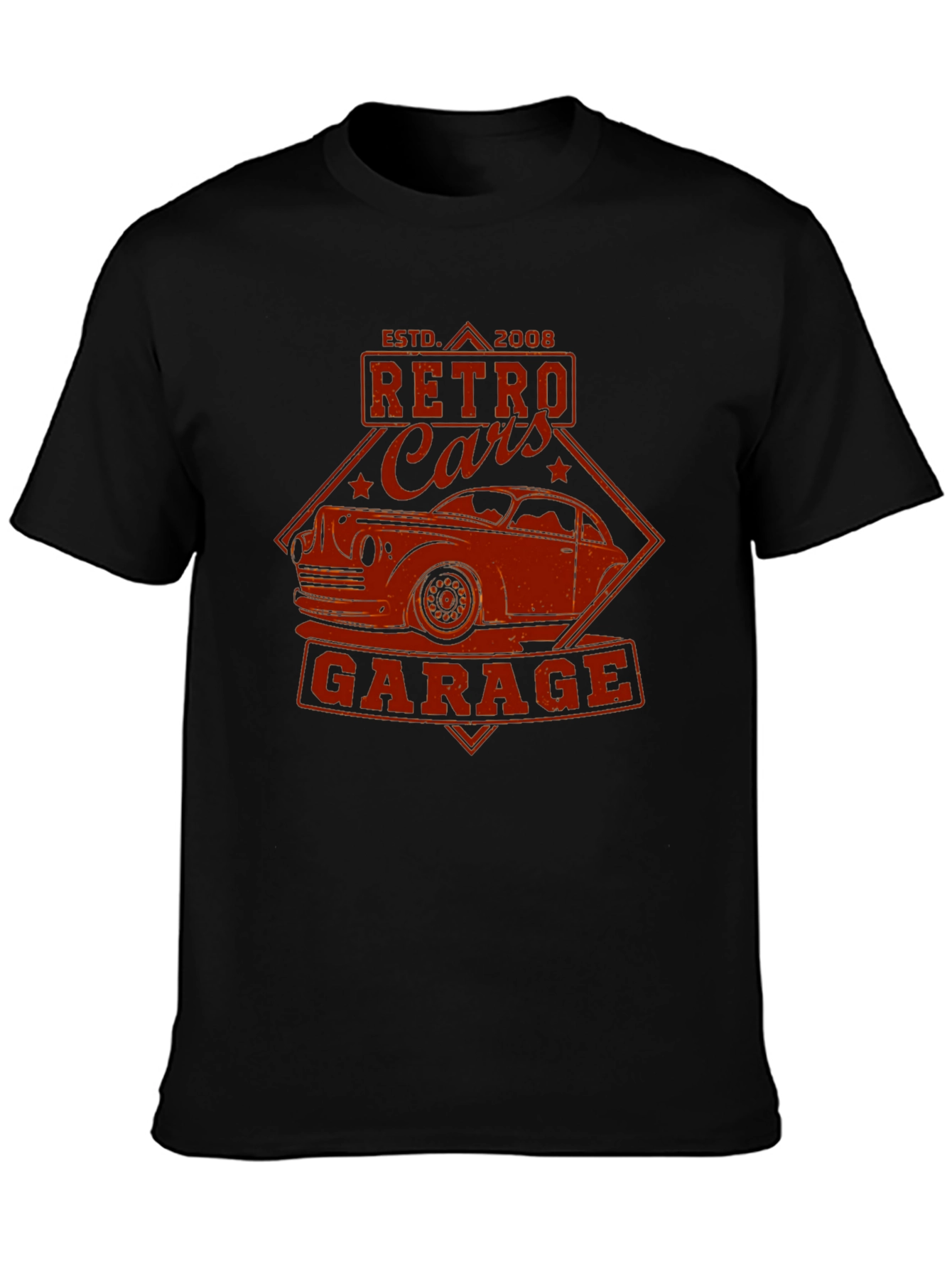 Retro Cars Garage T-Shirt - Classic Car Design