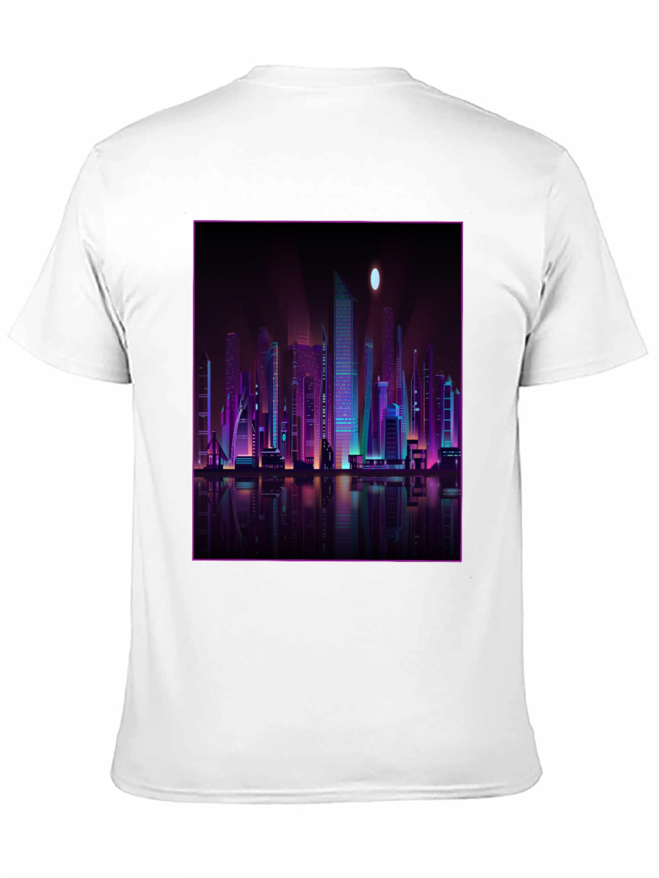 Cyberpunk Cityscape Graphic Tee - Black
