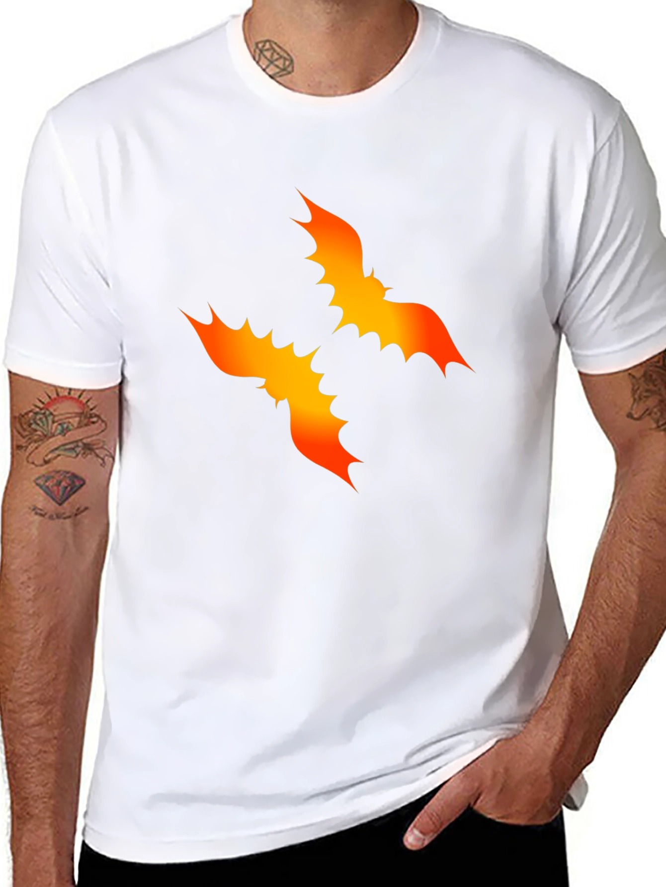 Bat Graphic Black Tee - Halloween Style