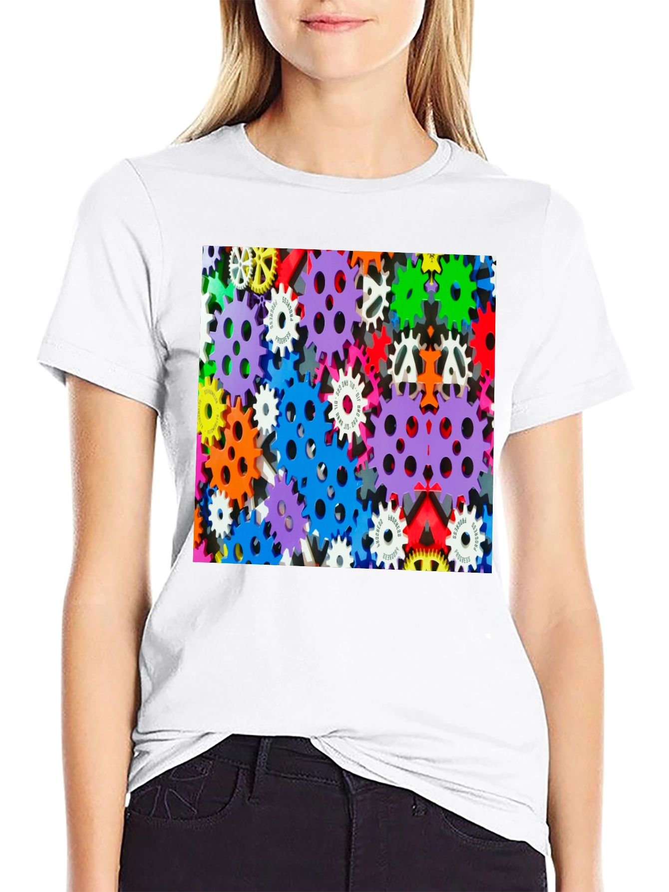 Colorful Gears Graphic T-Shirt