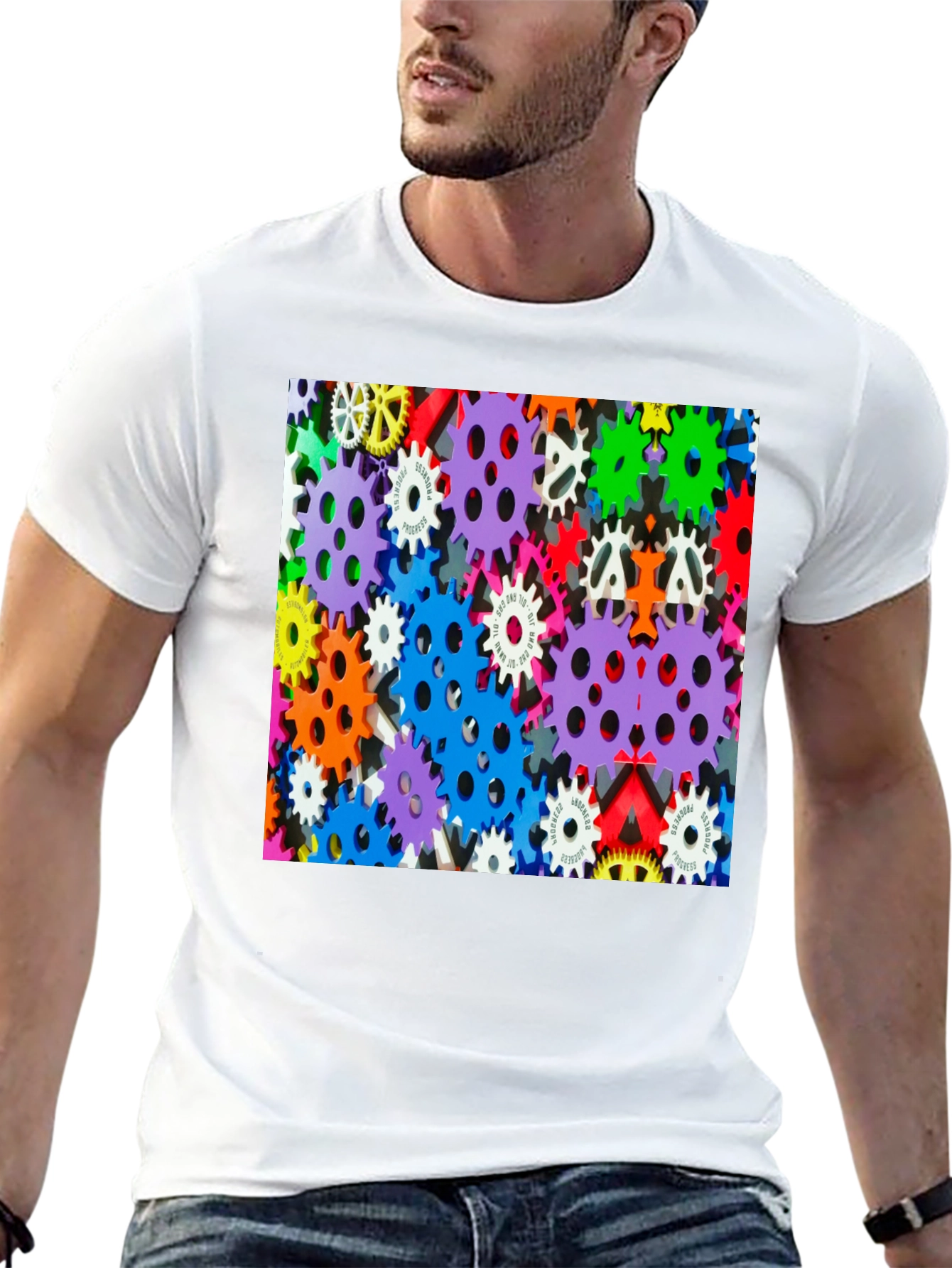 Colorful Gears Graphic T-Shirt
