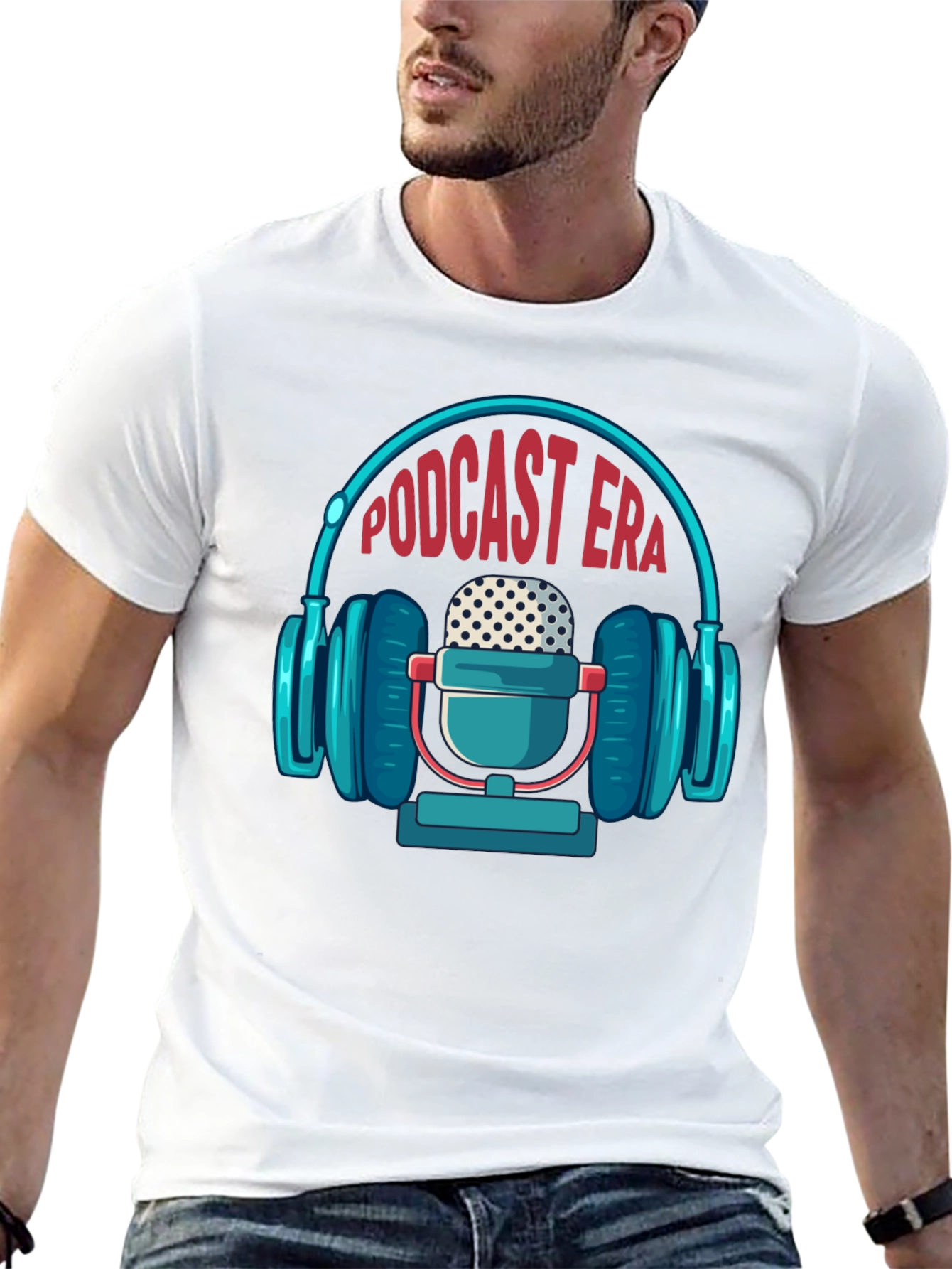 Podcast Era Graphic Tee - Trendy Black T-Shirt