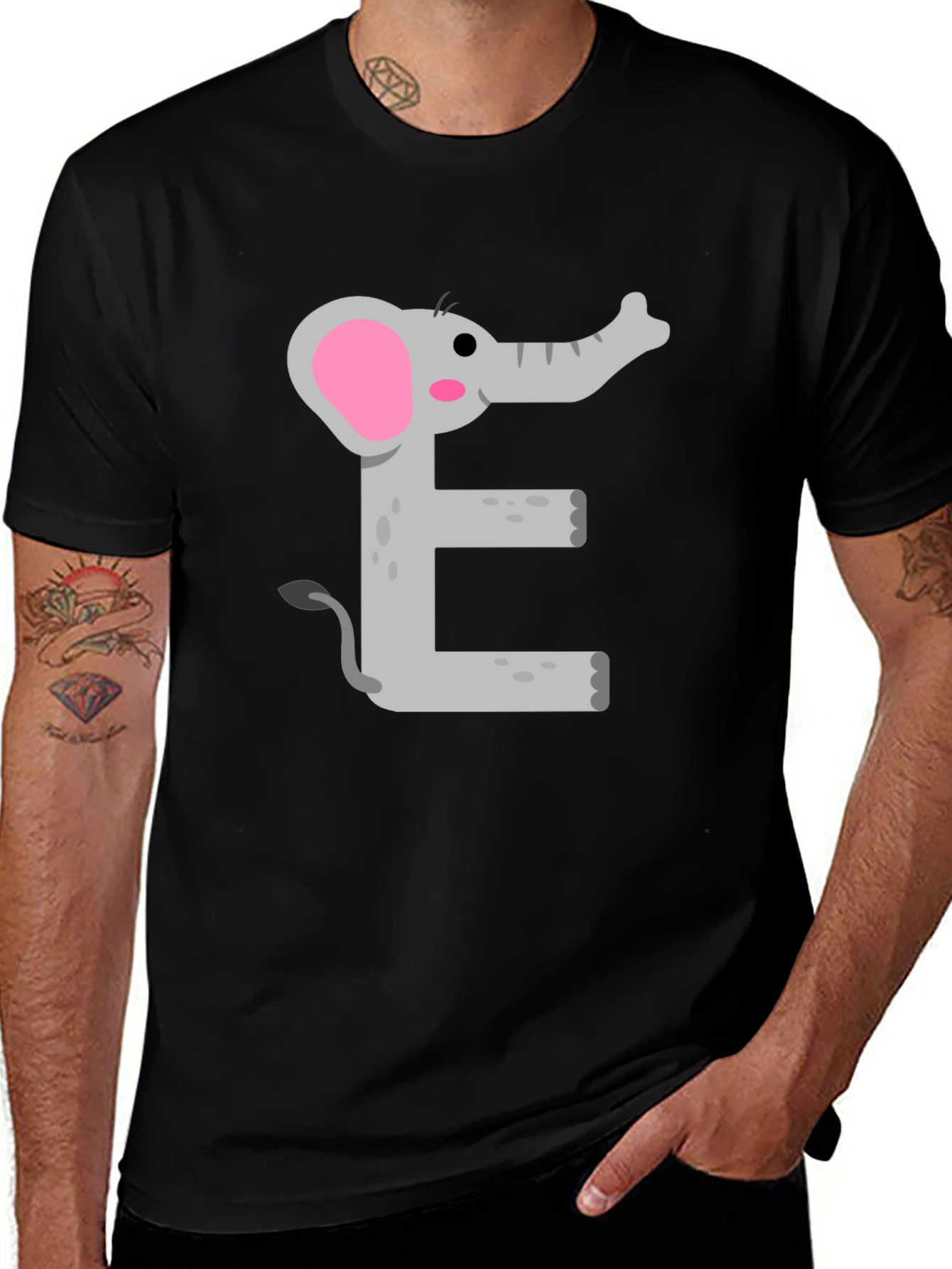 Elephant E Graphic Tee - Kids Alphabet Shirt