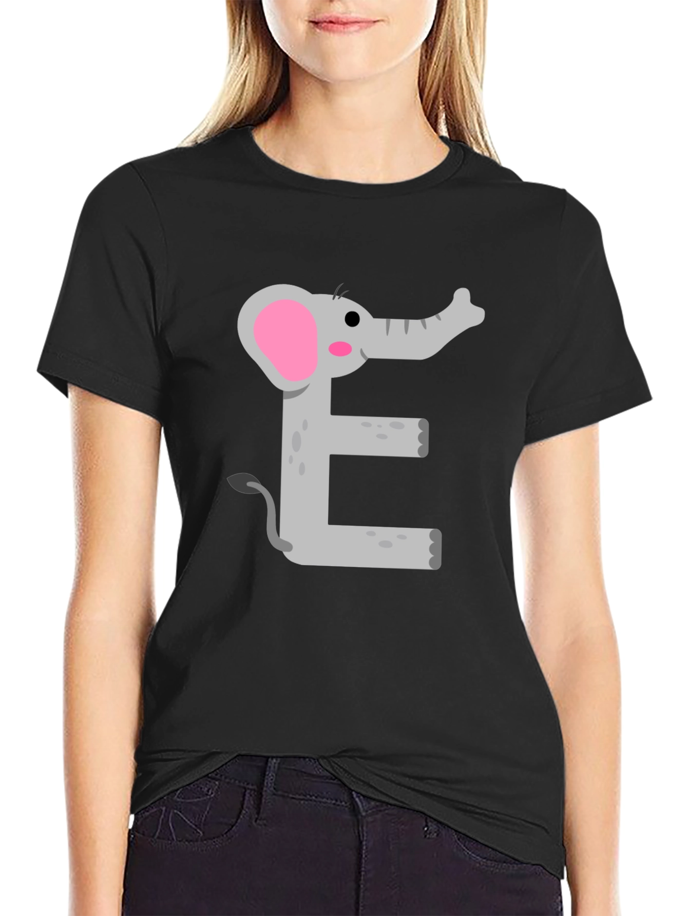 Elephant E Graphic Tee - Kids Alphabet Shirt