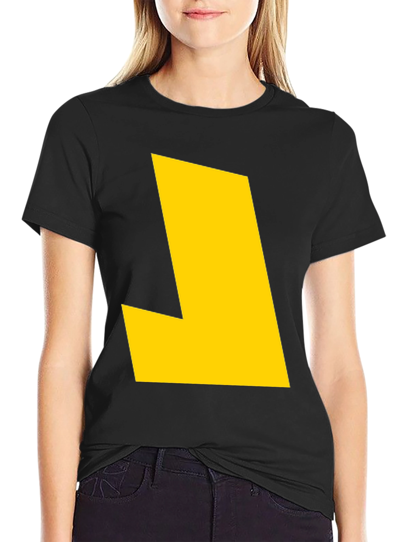 Bold Yellow Graphic Tee - Modern Statement Shirt