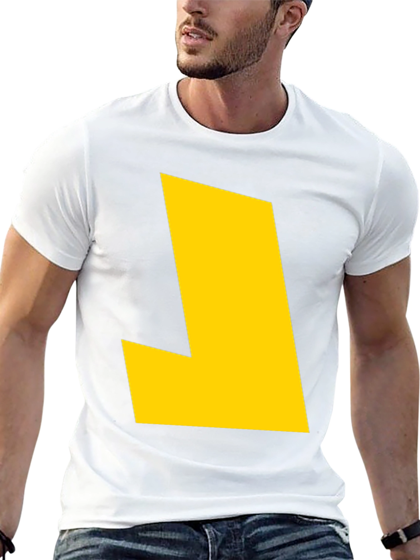 Bold Yellow Graphic Tee - Modern Statement Shirt