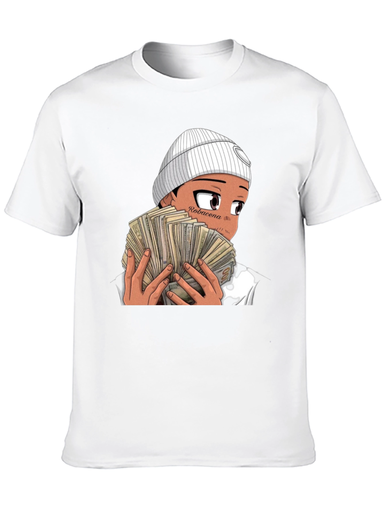 Anime Money Graphic Black T-Shirt