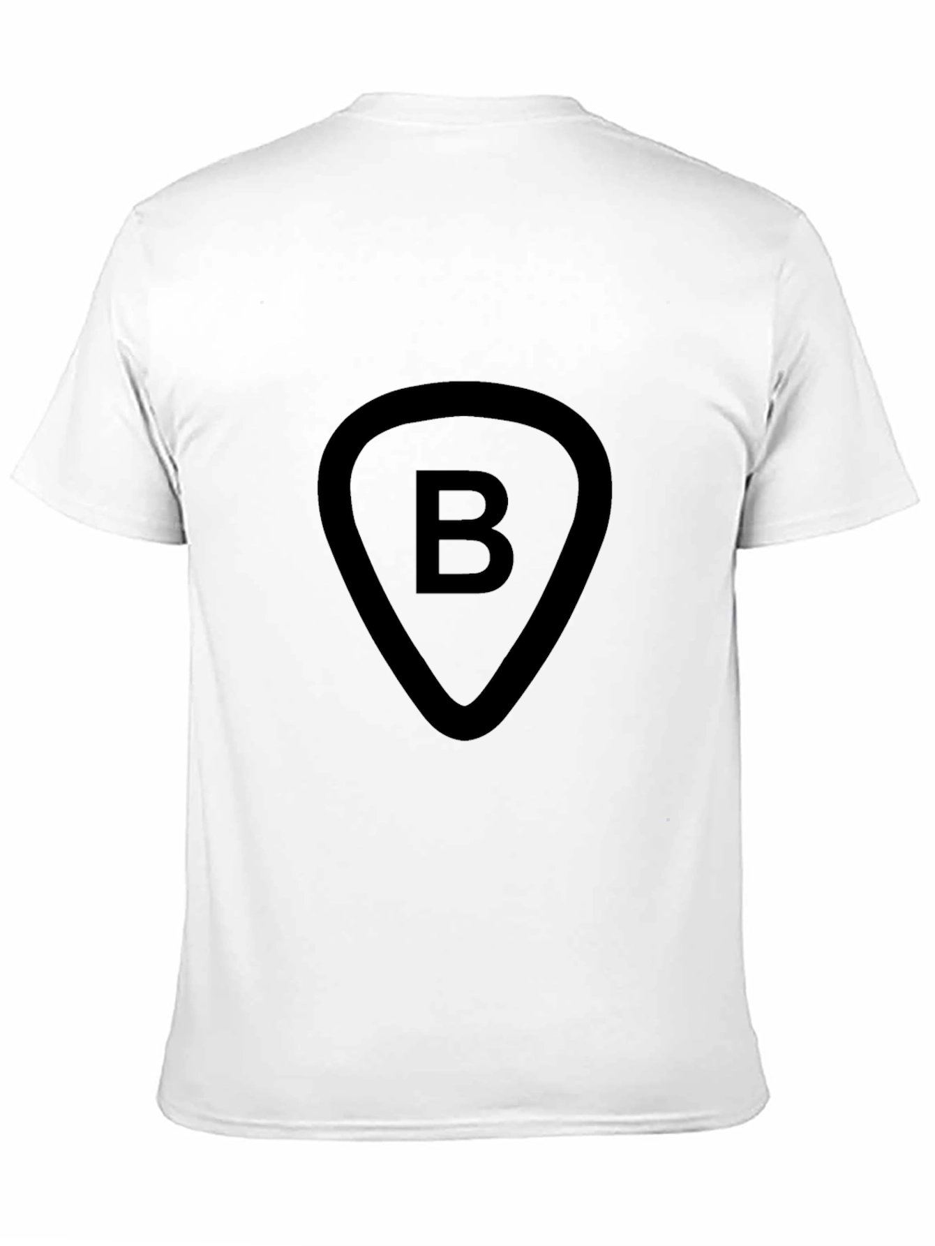 Black Tee with B Guitar Pick Design