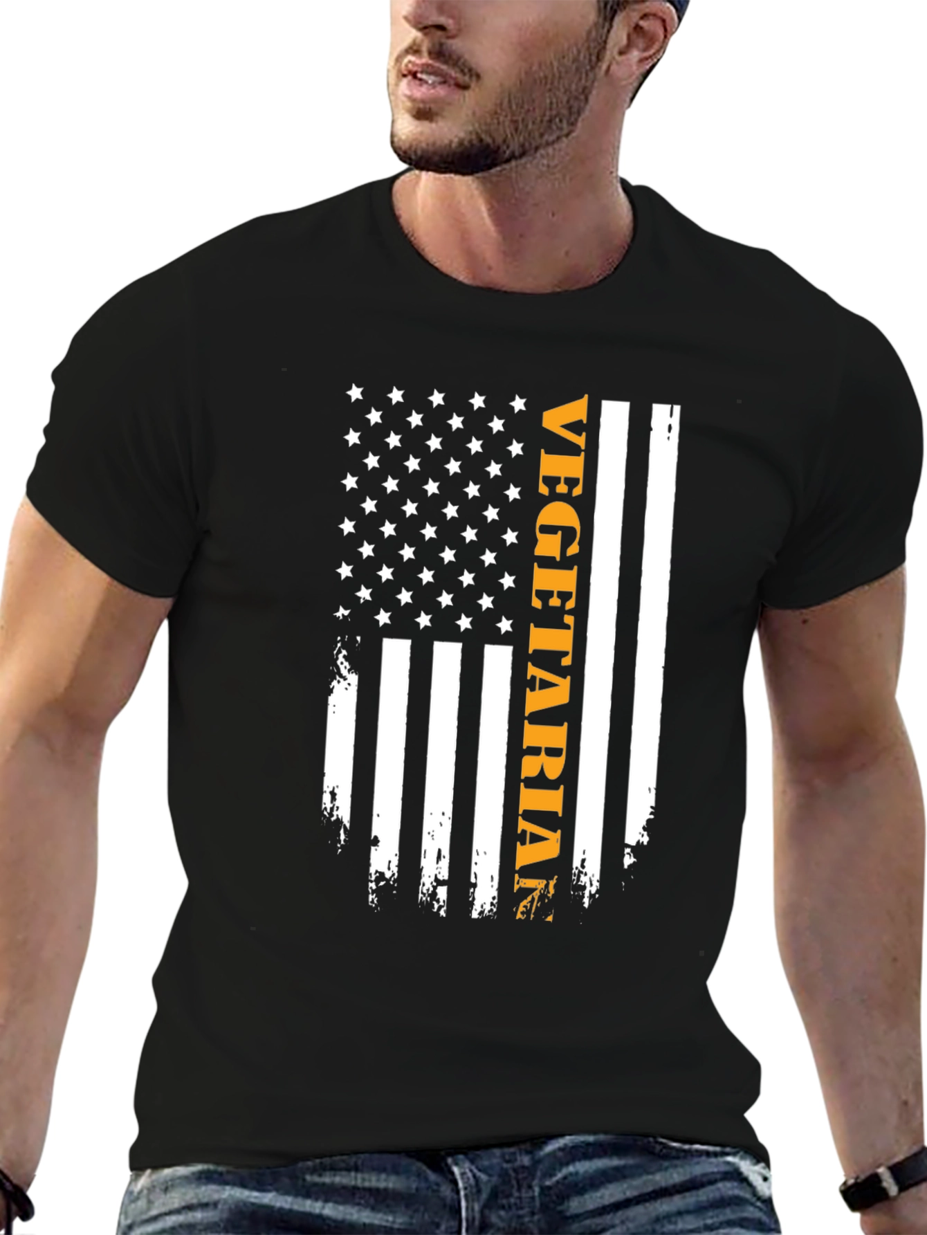 Vegetarian American Flag Graphic Tee