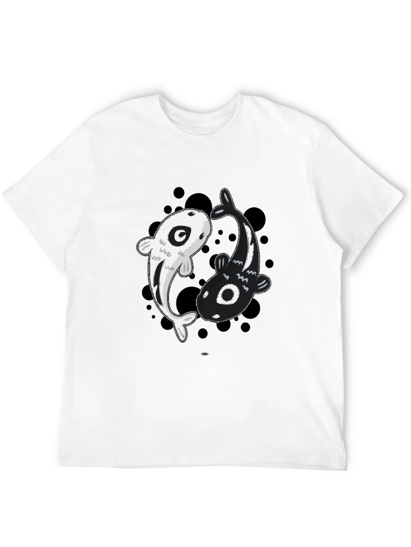 Yin Yang Koi Fish Graphic Tee - Black