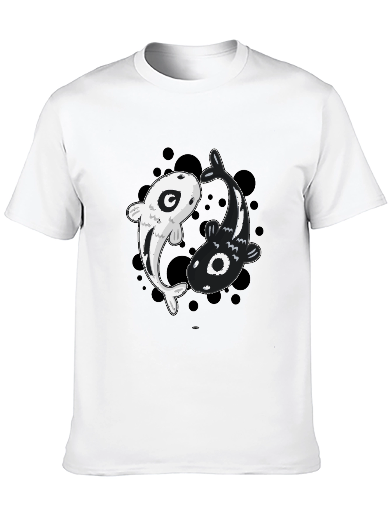 Yin Yang Koi Fish Graphic Tee - Black