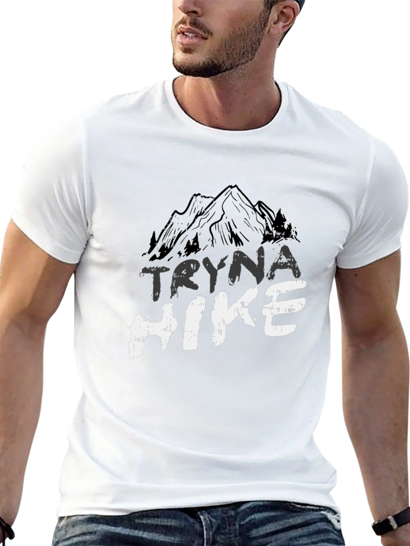 Tryna Hike Black Graphic Tee